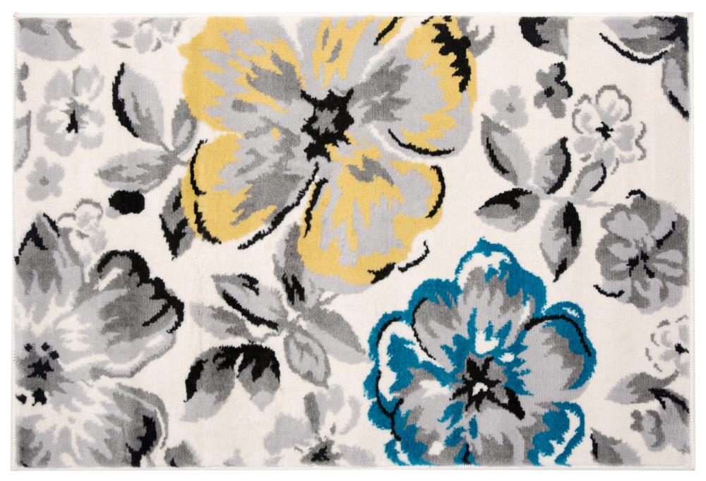 World Rug Gallery Modern Floral Design Cream 2' x 3' Area Rug