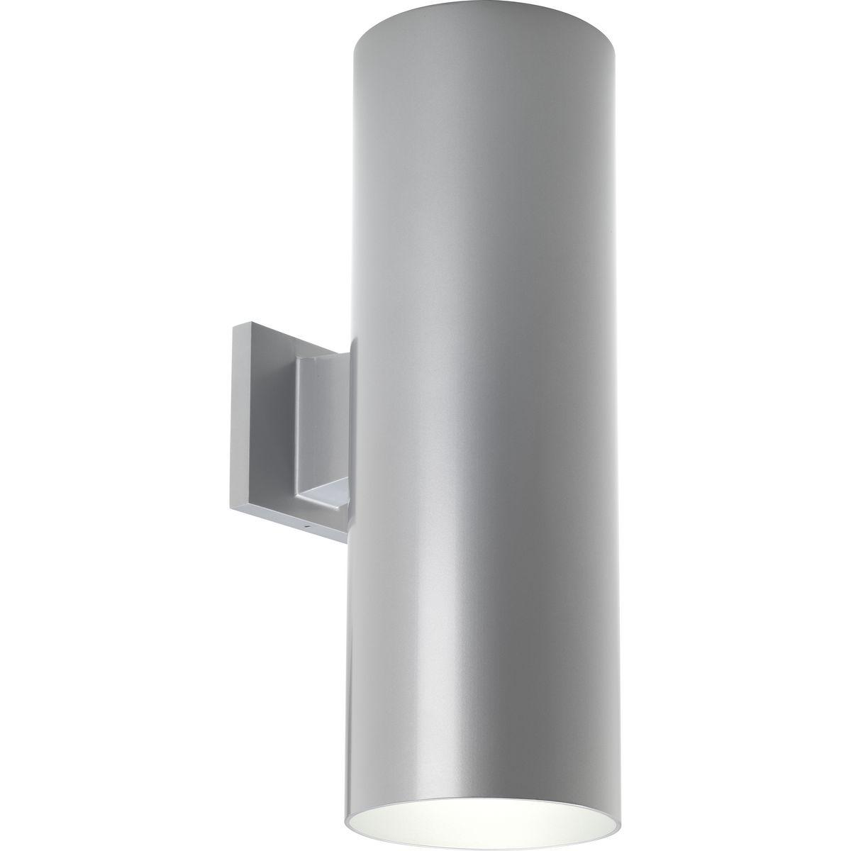 Progress Lighting, Cylinders Collection, 2-Light Wall Light, Metallic Gray, Aluminum, Antique Bronze Shade