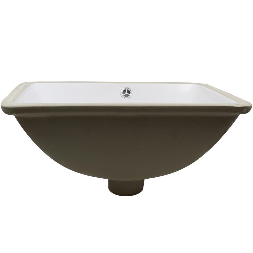 Novatto NP-U193902 Novatto 18.25'' White Porcelain Rectangular Bathroom Sink with Overflow