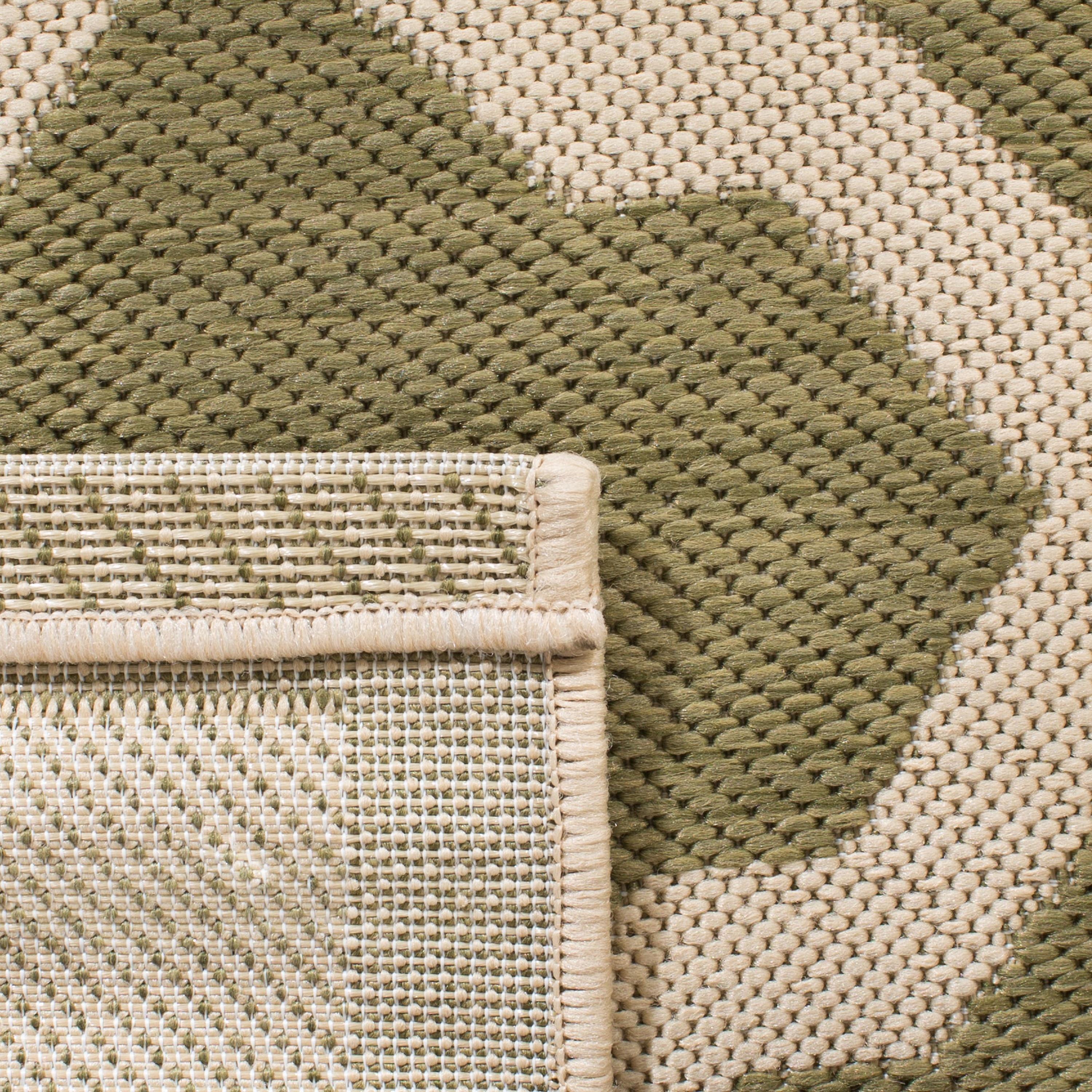 Courtyard CY6903 Power Loomed Indoor and Outdoor Area Rug - Green/Beige - 4'x5'7" - Safavieh