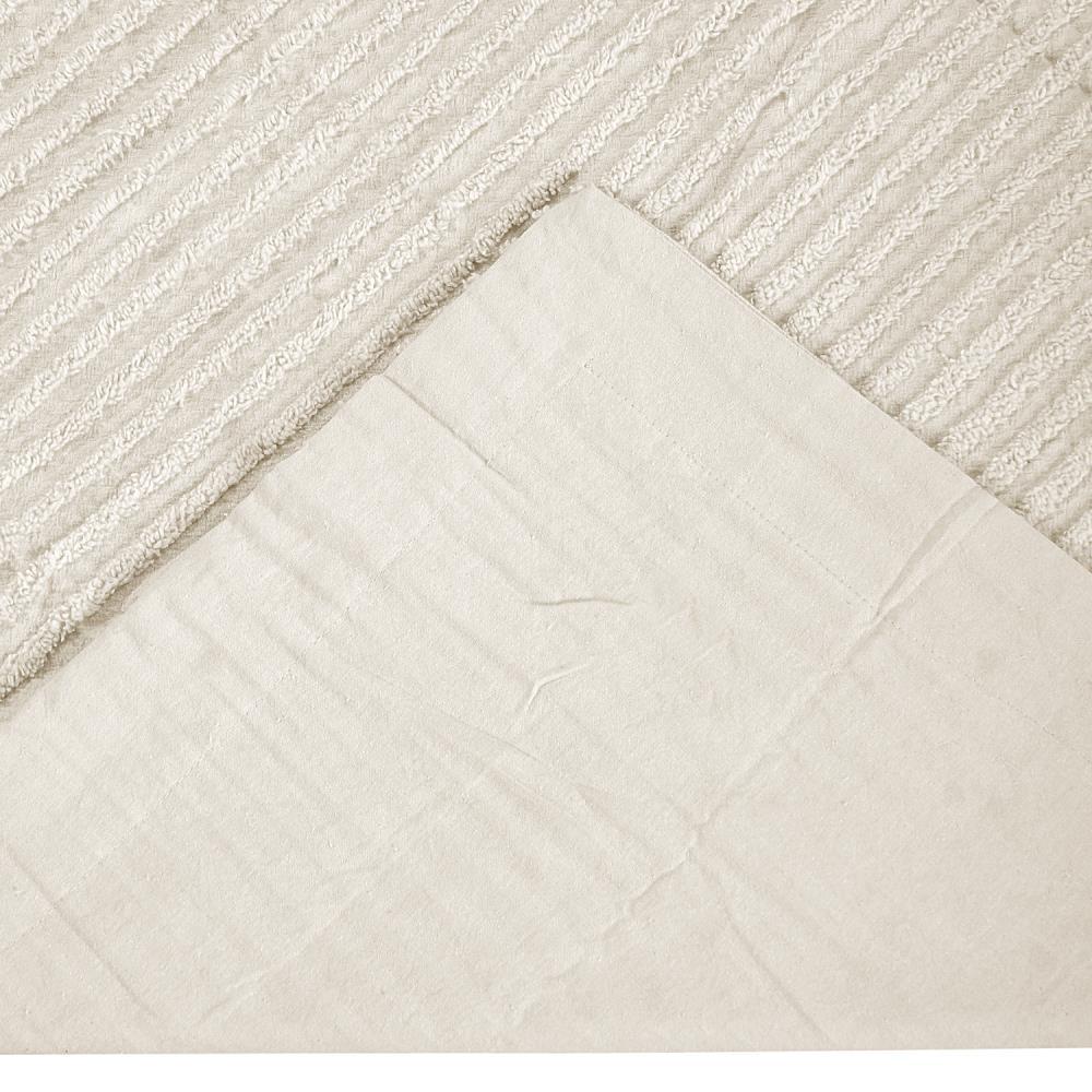 Better Trends Jullian Collection 100% Cotton Tufted Pillow Sham with Stripe Pattern Machine Washable Pillow Cover