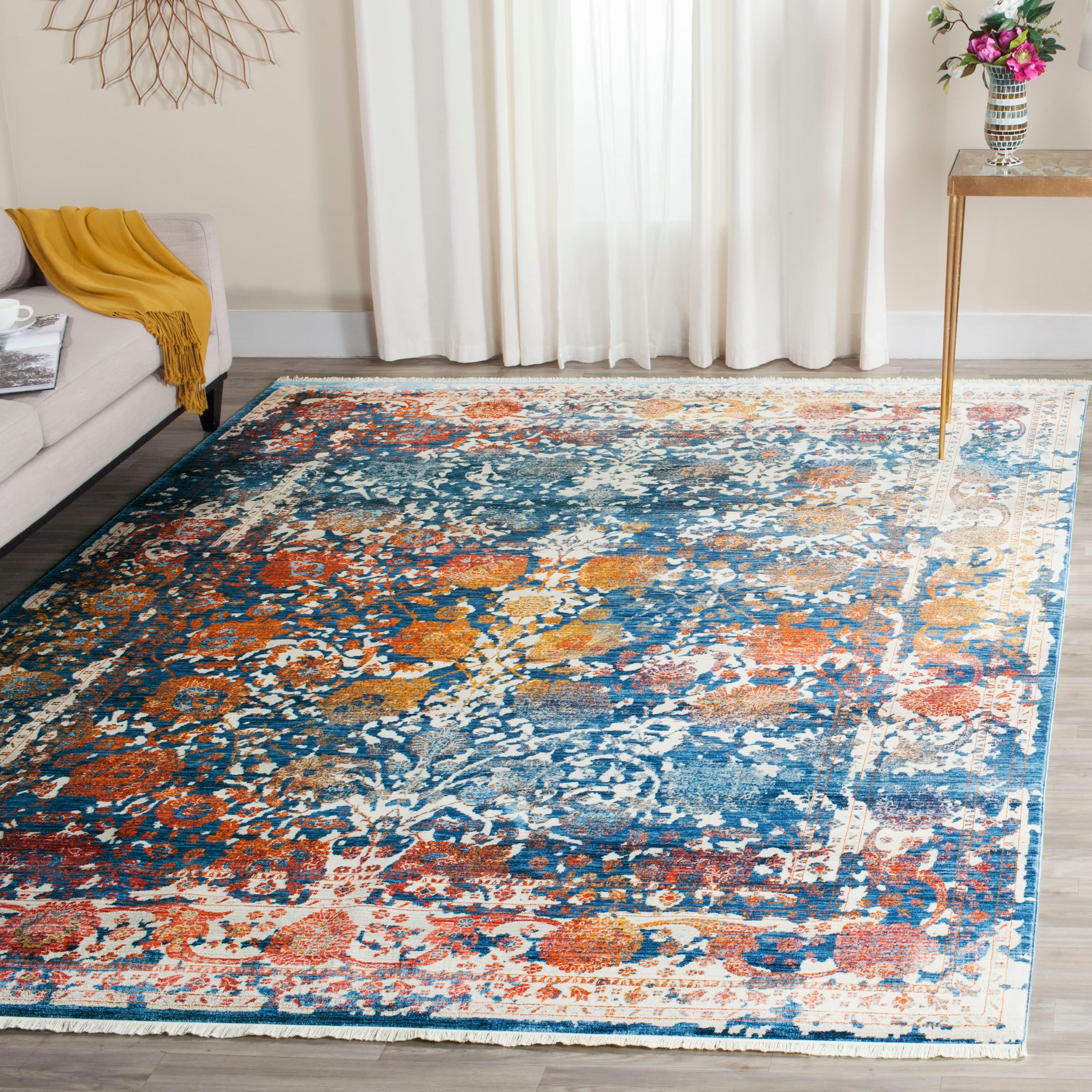 Vintage Persian VTP409 Power Loomed Indoor Area Rug - Turquoise/Multi - 4'x6' - Safavieh.