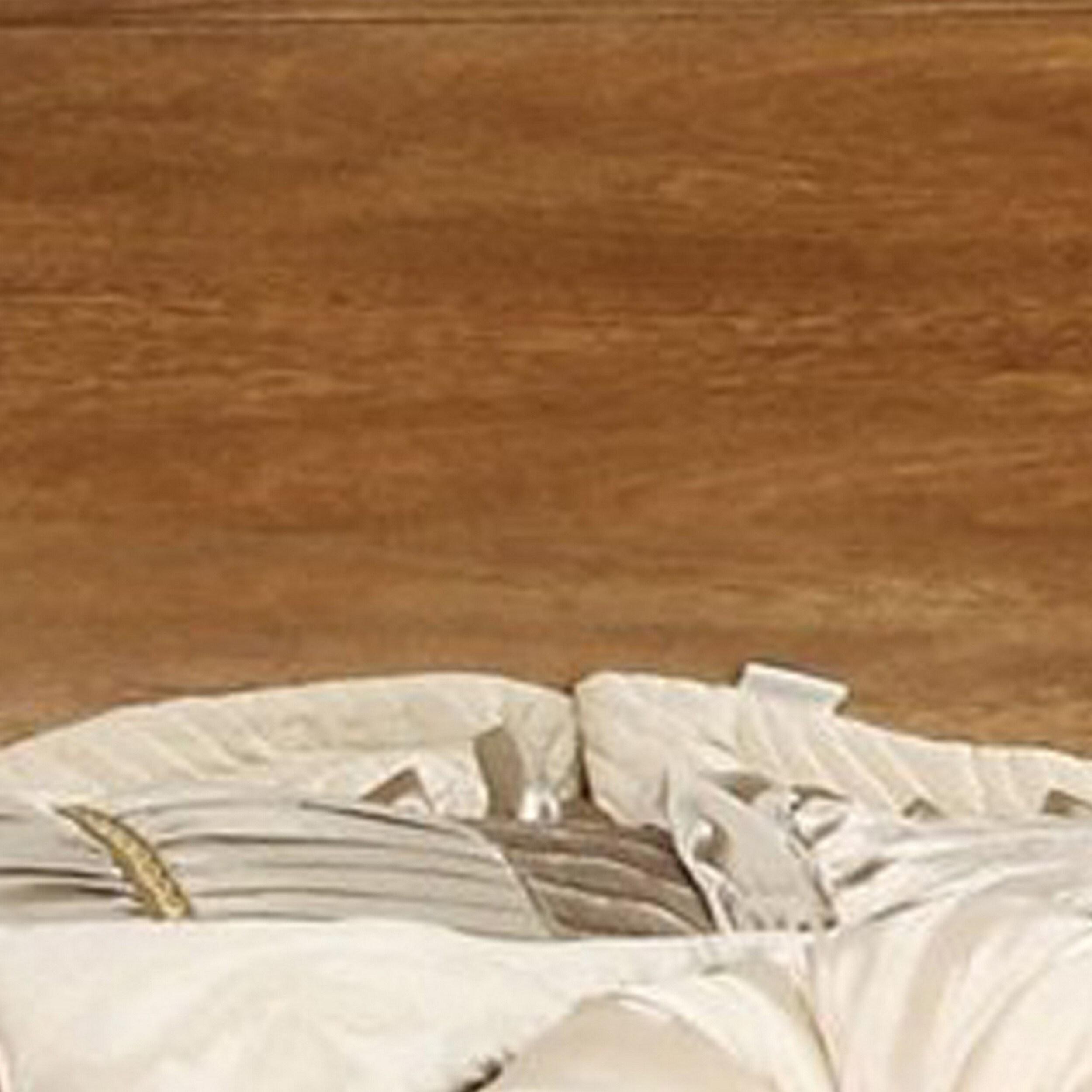 Wooden Eastern Bed with Panel Headboard, Oak Brown - King Size