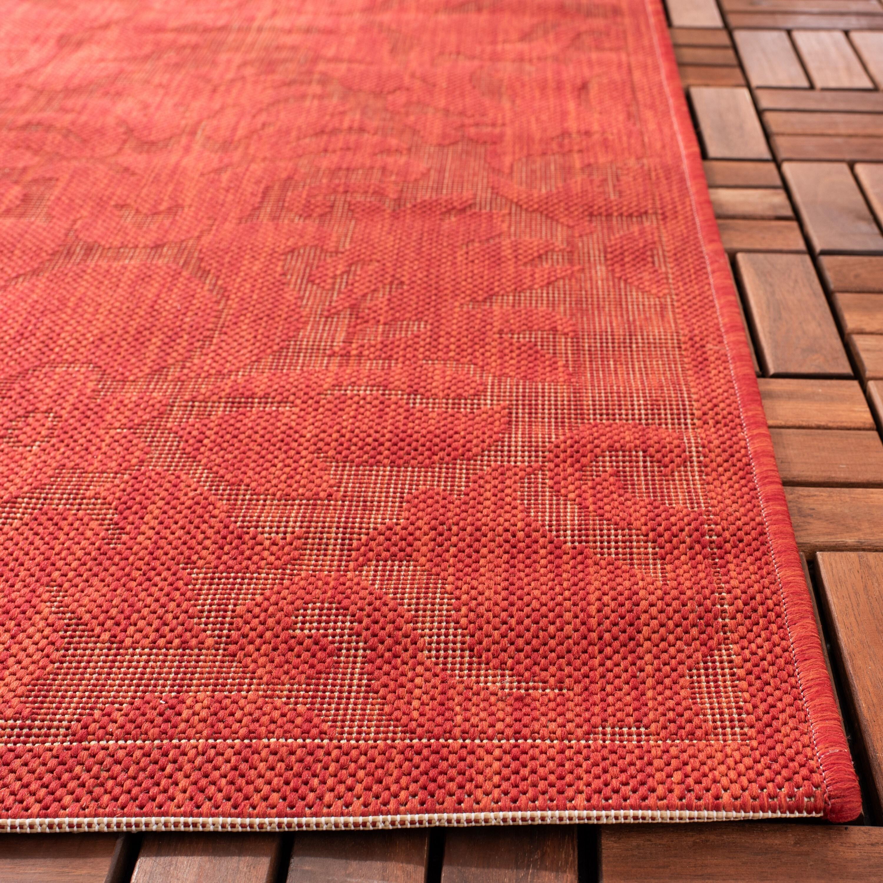 Courtyard CY2714 Power Loomed Indoor and Outdoor Area Rug - Red/Red - 5'3"x7'7" - Safavieh