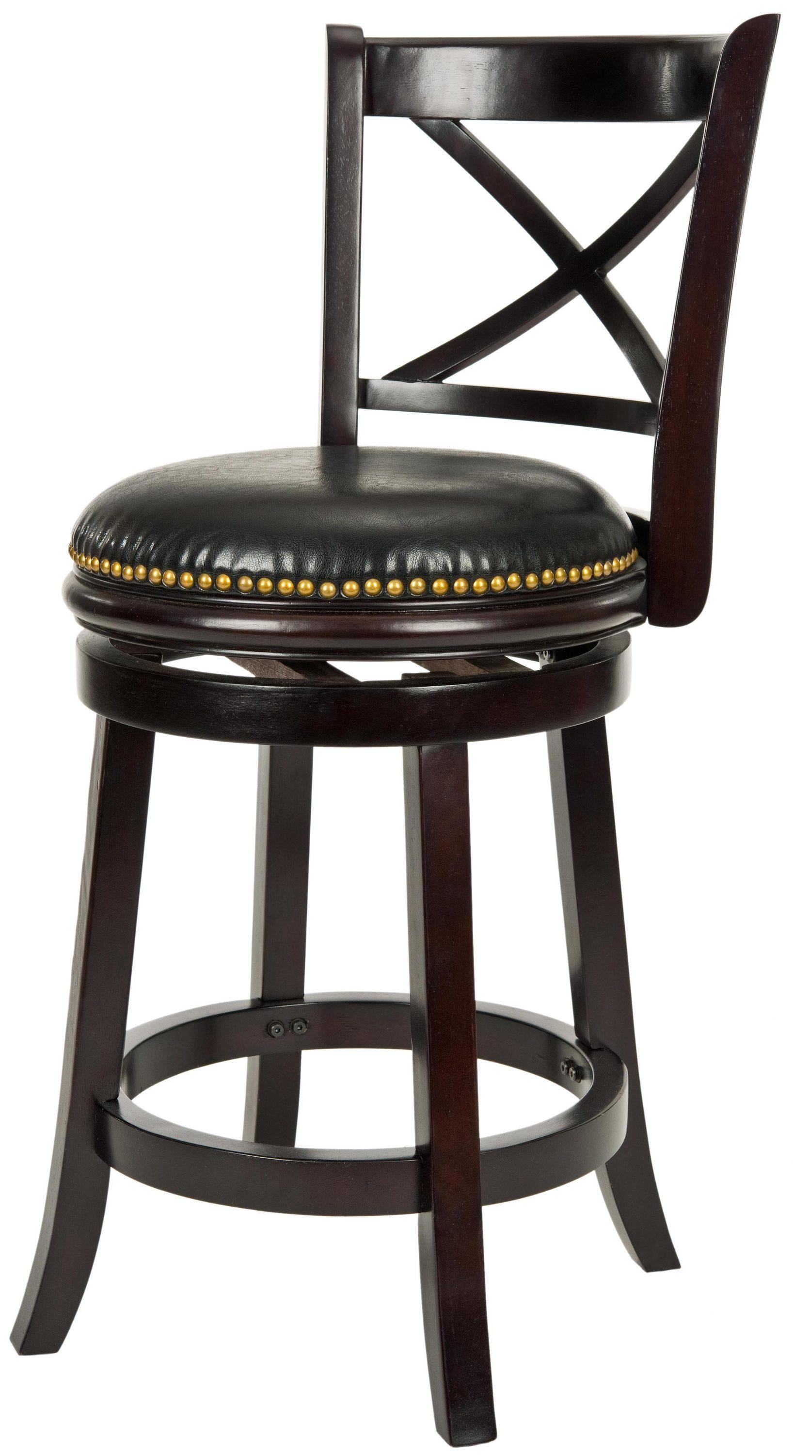 Butler Counter Stool - Cappuccino/Black - Safavieh