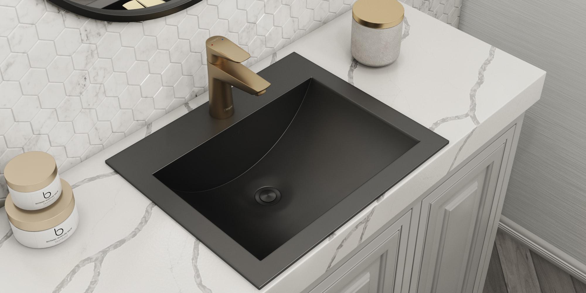 Ruvati 21 x 17 inch Drop-in Topmount Bathroom Sink Stainless Steel