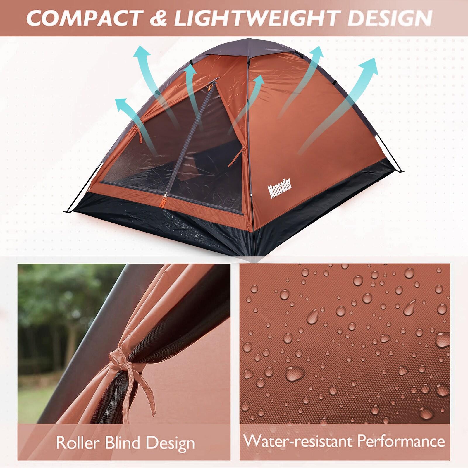 Garsing 2 Person Lightweight Camping Tent With Carrying Bag