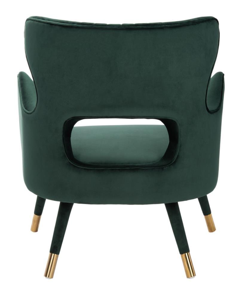 Blair Wingback Accent Chair - Forest Green/Gold - Safavieh