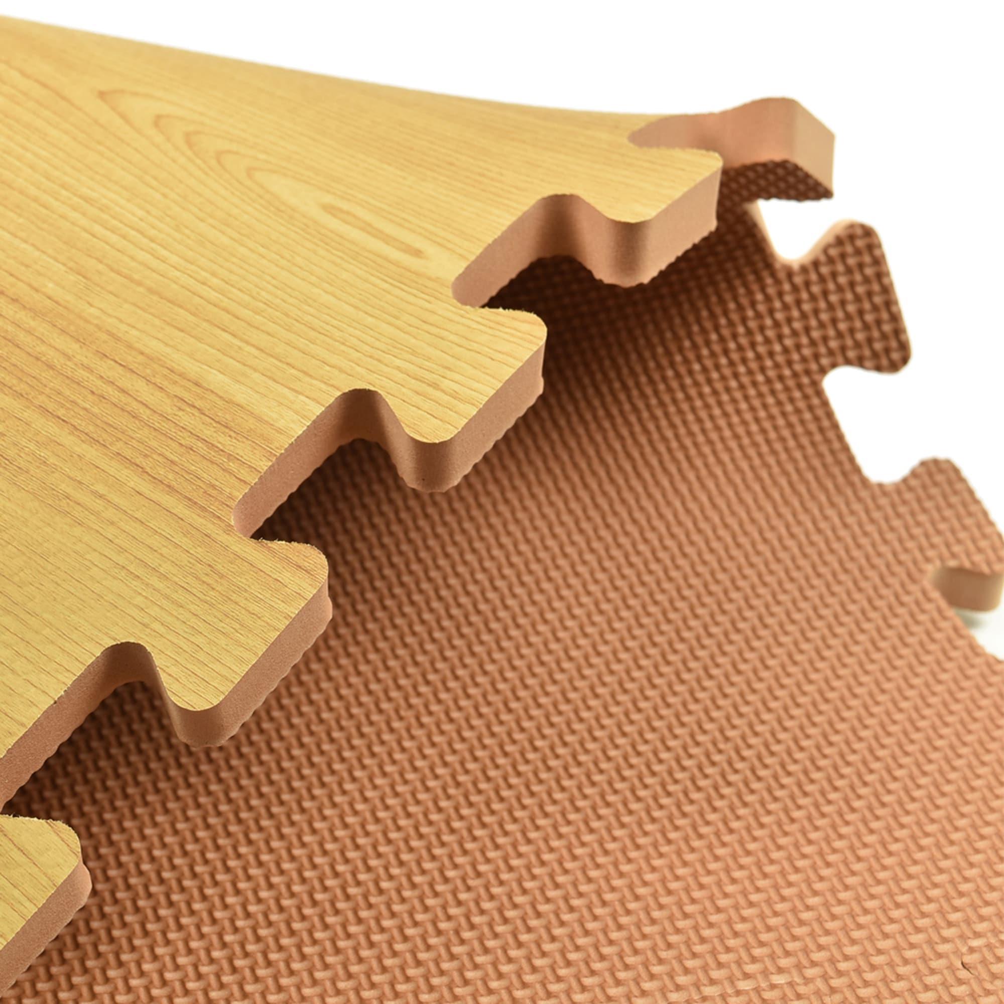 Greatmats Wood Grain Interlocking Wood Look Reversible Foam Tiles 1/2 Inch x 2x2 Ft. Light Wood/Tan 15 Pack