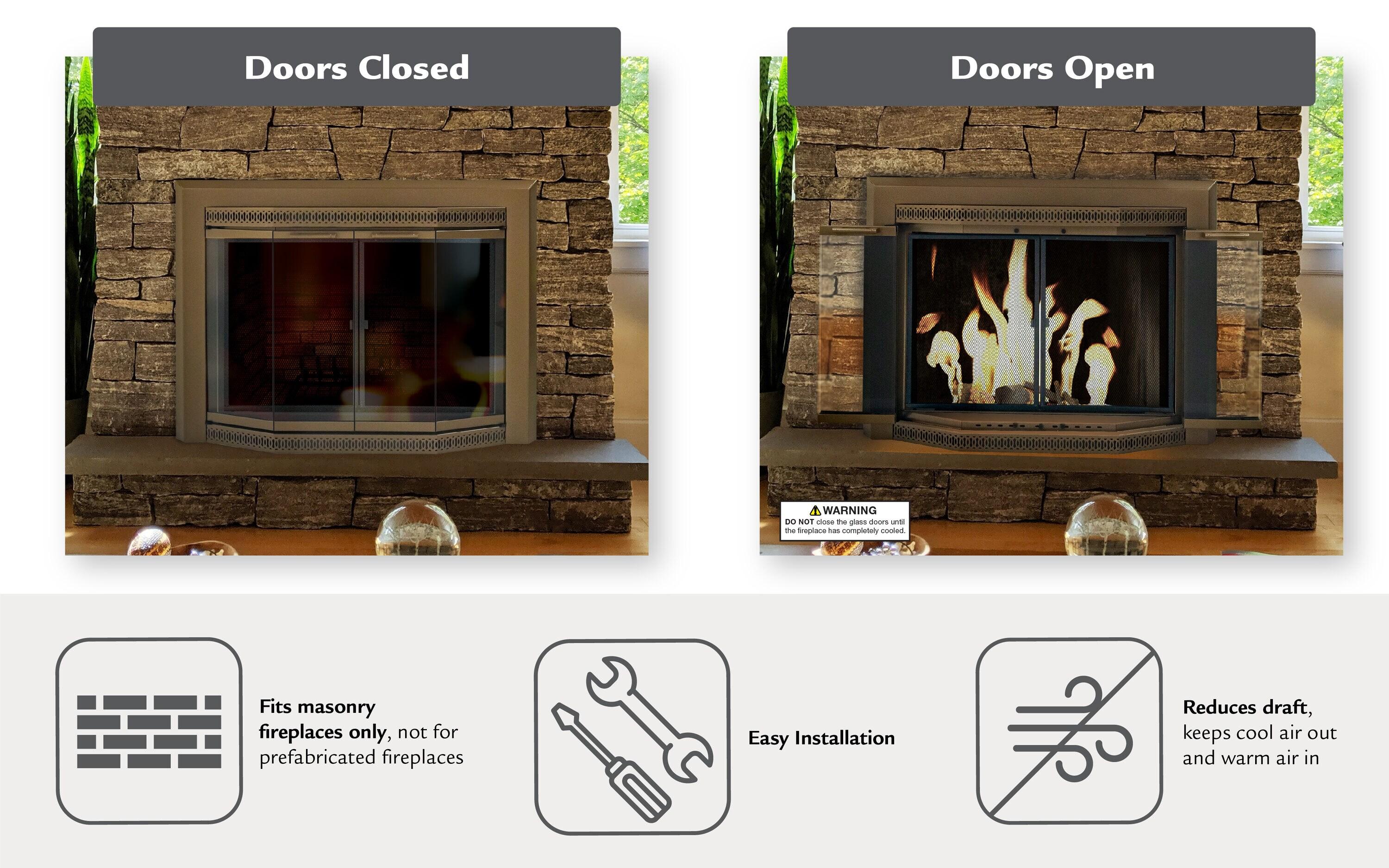 Gavin Small Heritage Brass Fireplace Glass Doors