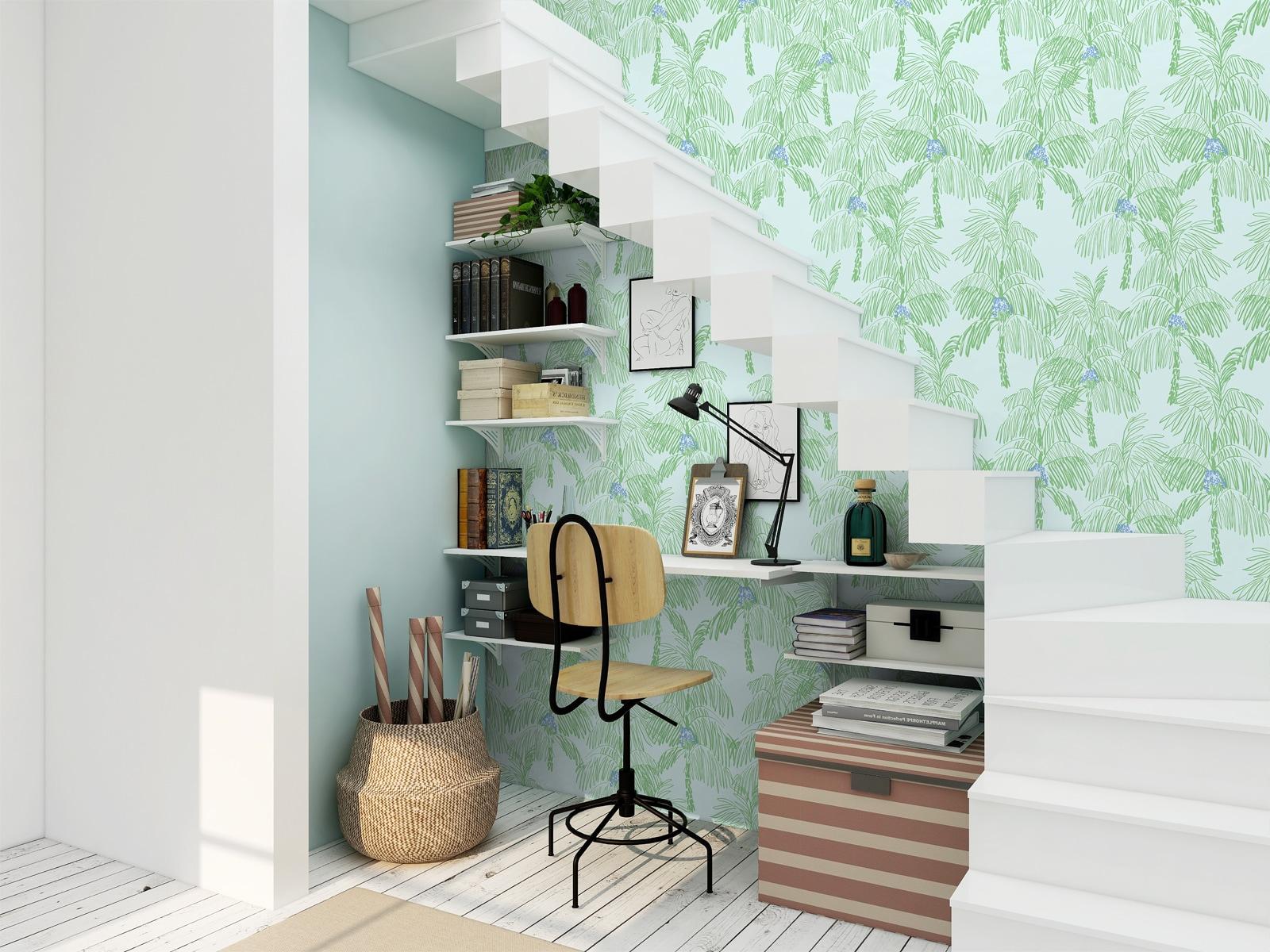 NextWall  Palm Beach Peel and Stick Wallpaper Baby Blue & Seafoam