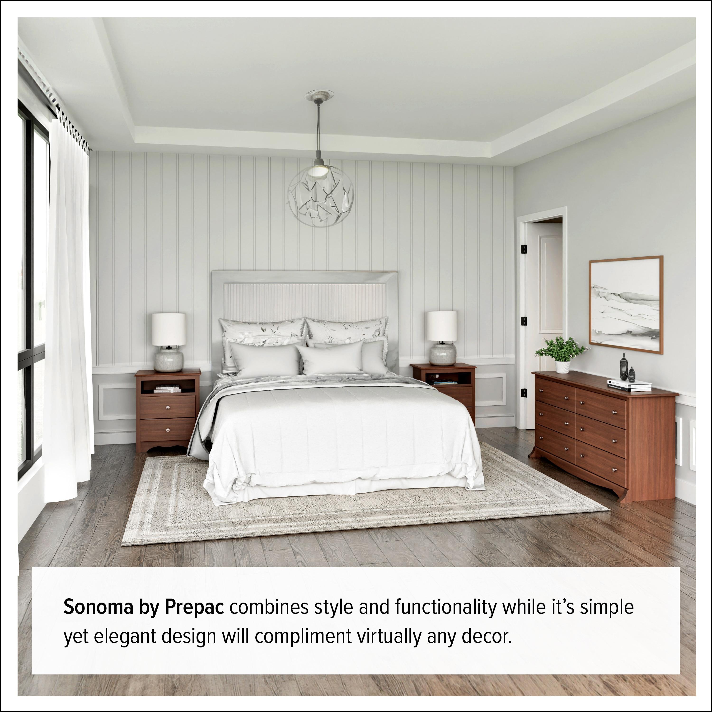 45.25" Monterey Vertical Dresser Cherry - Prepac: 5-Drawer Storage for Bedroom Space Savers