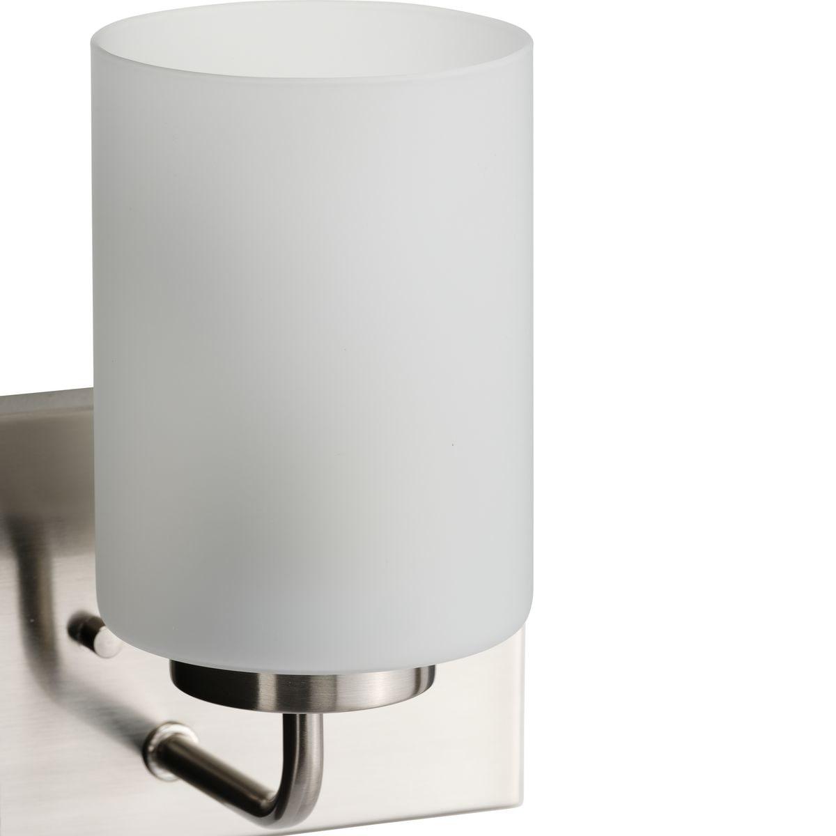 Progress Lighting Merry Collection 2-Light Brushed Nickel Etched Glass Transitional Bath Vanity Light