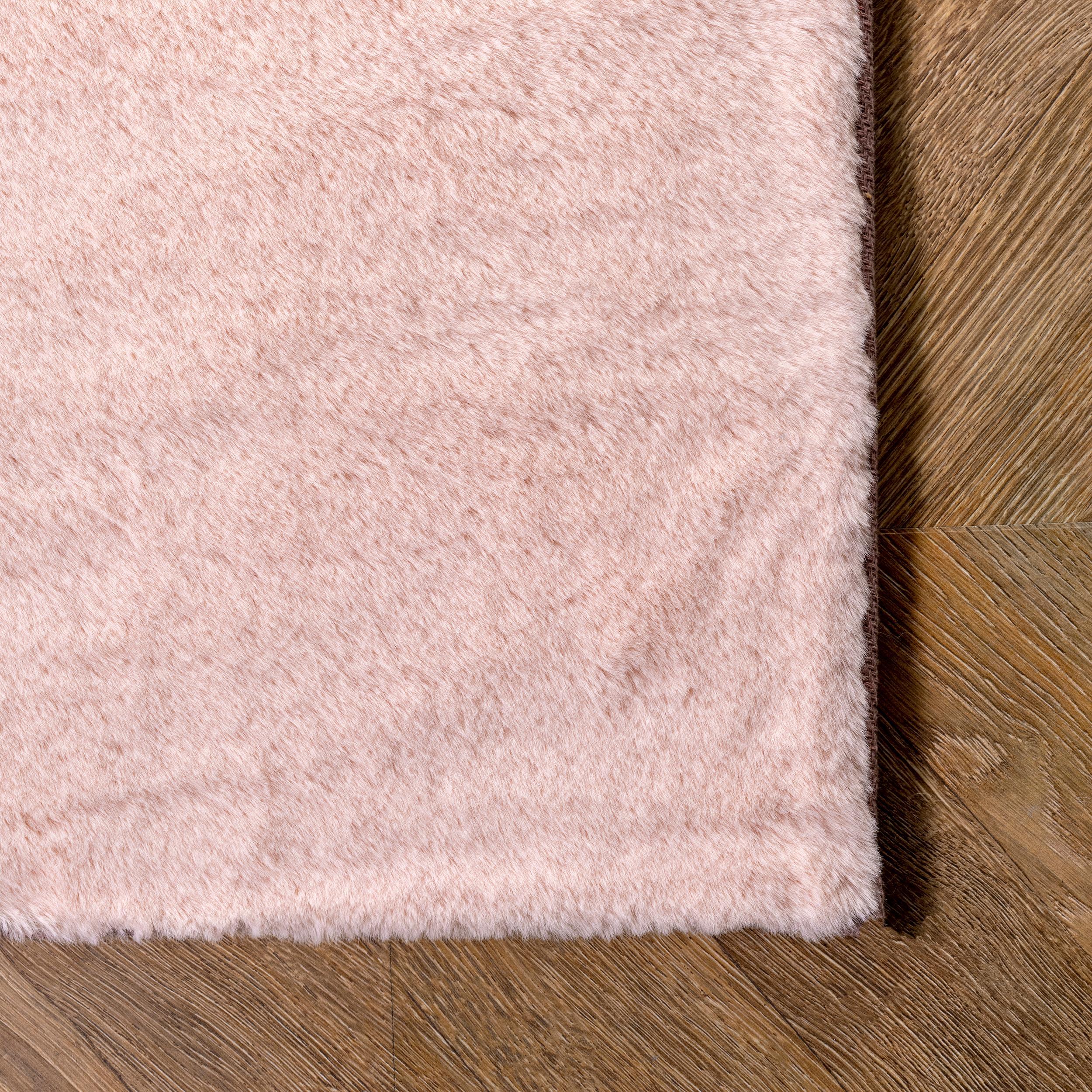 Nuloom Layne Soft Silky Faux Rabbit Fur Kitchen Runner Indoor Area Rug - Hallway, Entryway, 2' x 6', Pink
