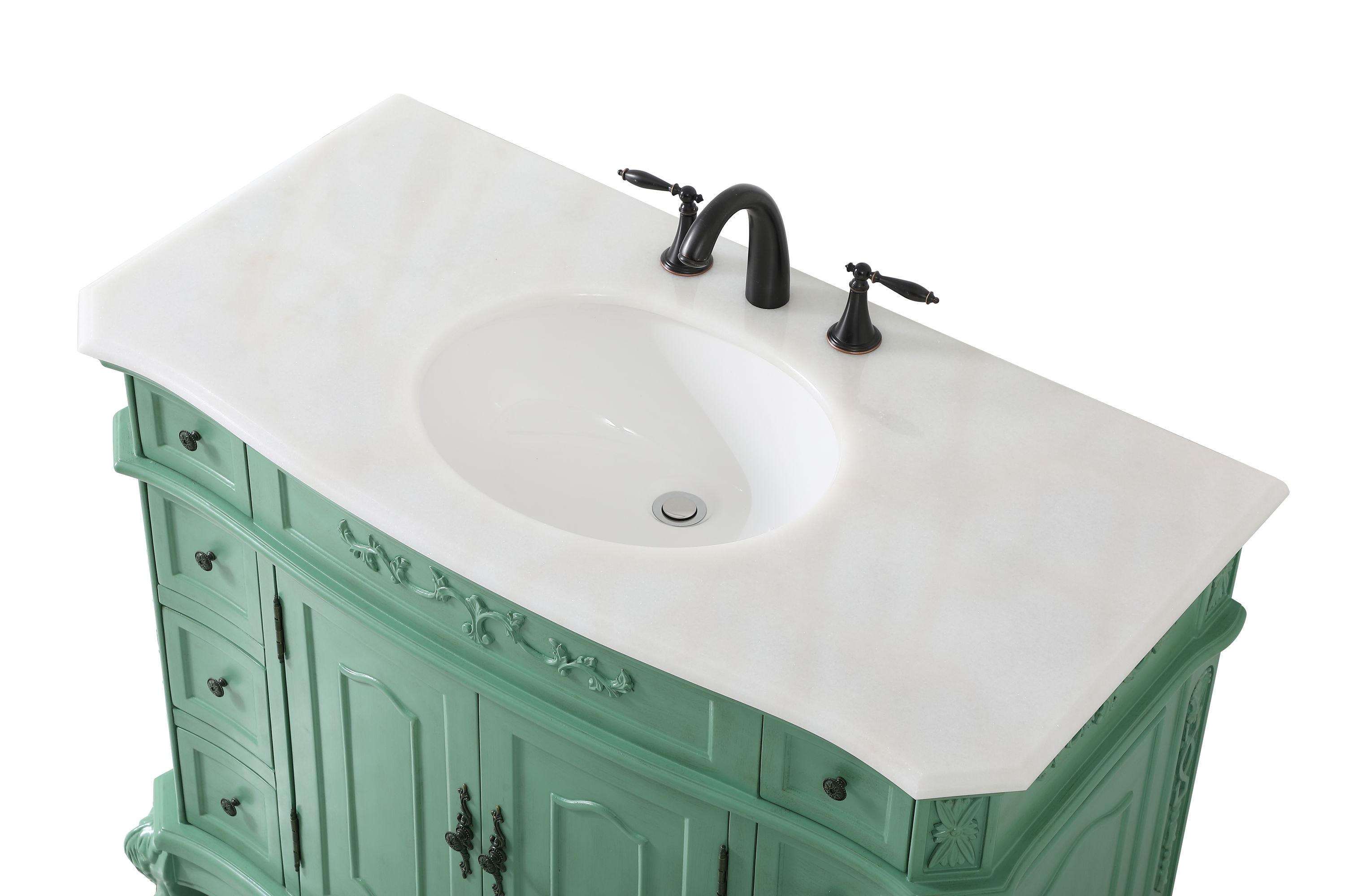 Elegant Decor Danville 42" Solid Wood Single Bathroom Vanity in Vintage Mint