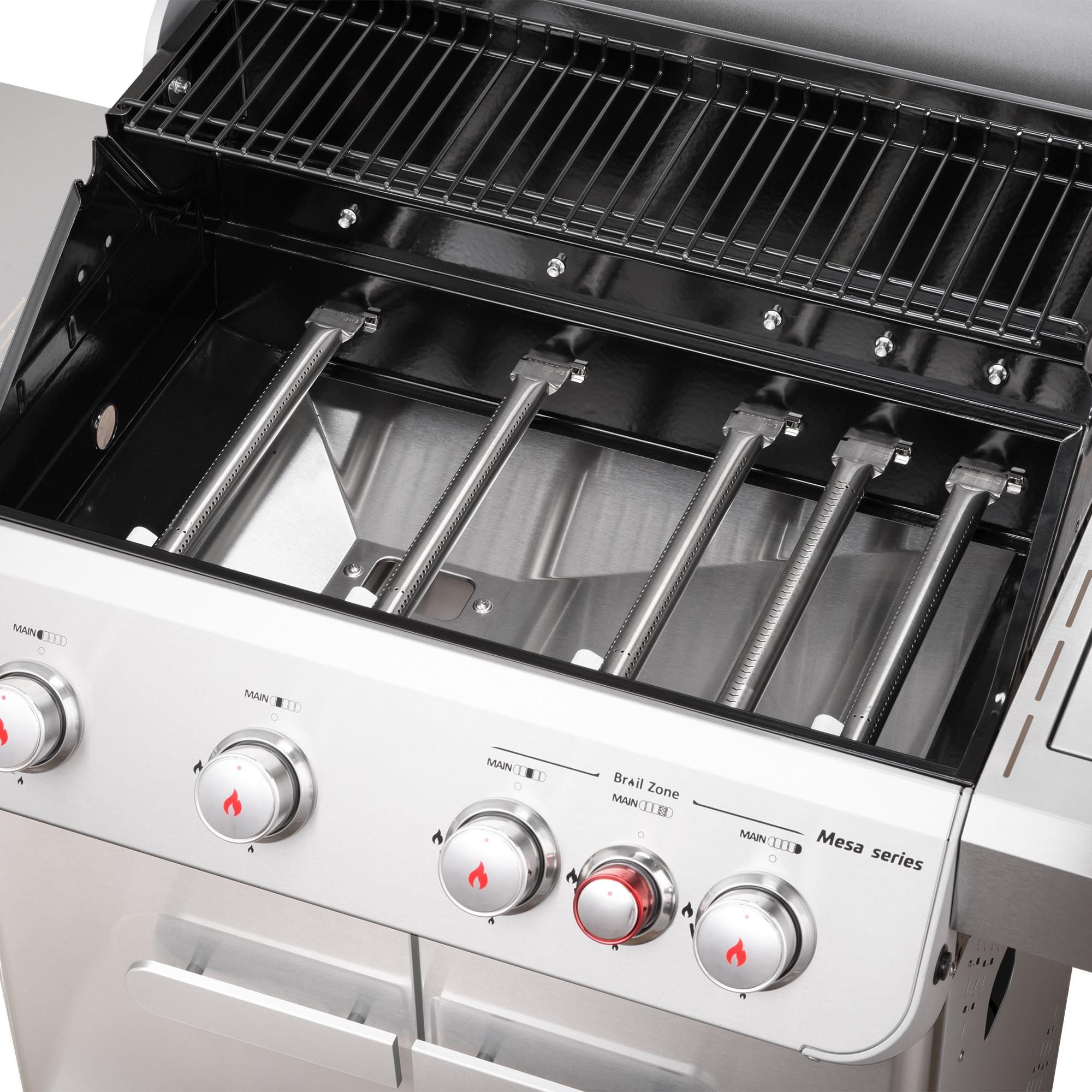 Monument Grills Mesa 415BZ,4-Burner Liquid Propane Infrared Gas Grill with Side Burner and Cabinet, 62,000 BTU – Perfect for Family BBQs