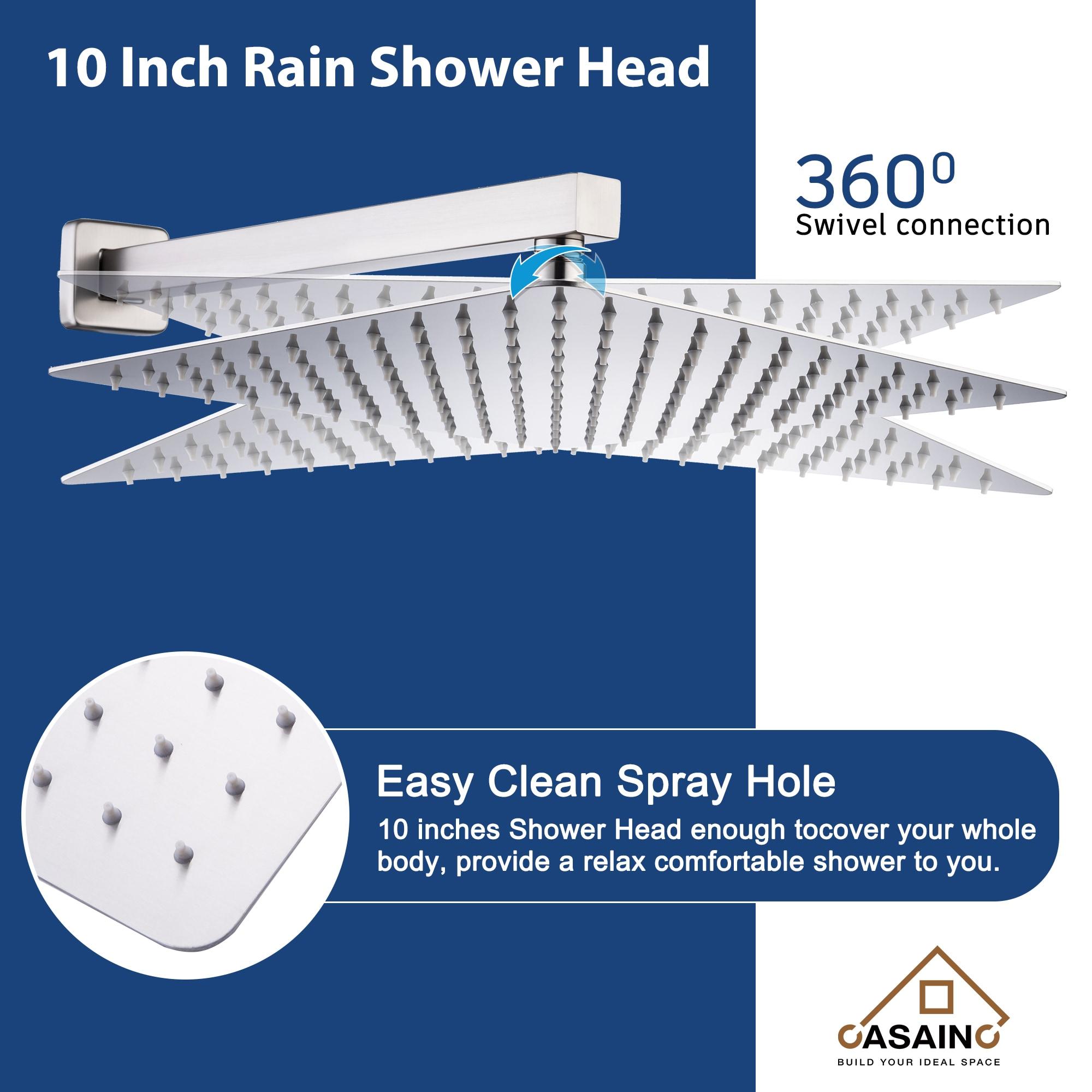 10 inch Wall Mounted Pressure Balanced Complete Shower System With 3 Setting Shower Handheld