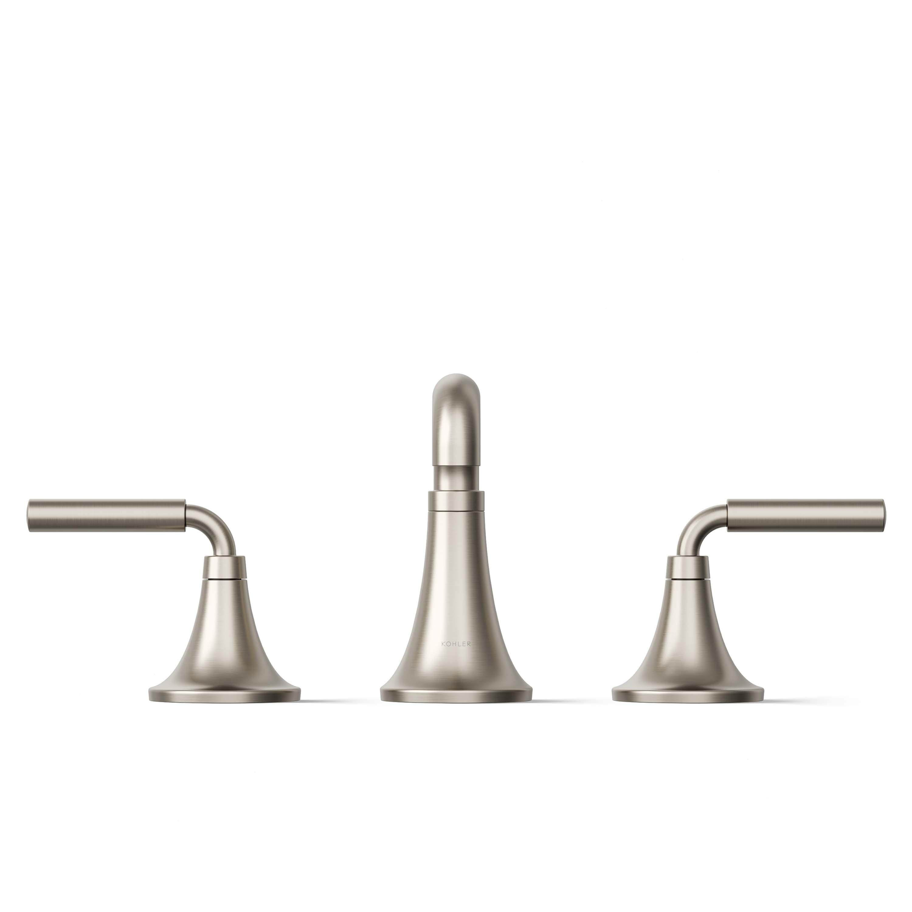 Tone Widespread Bathroom Sink Faucet, Three-Hole Bathroom Faucet with Clicker Drain, 1.2 GPM