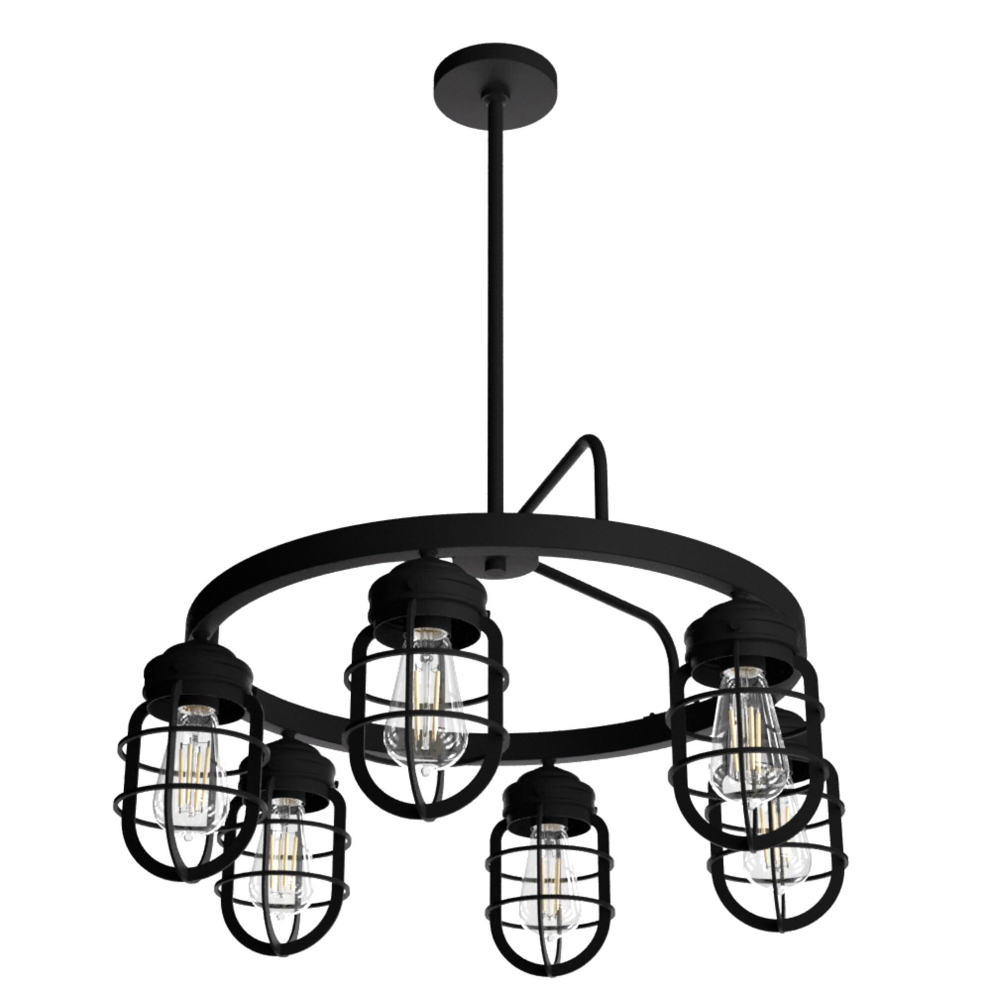 Hunter Fan Starklake 6 - Light Unique / Statement Wagon Wheel Chandelier
