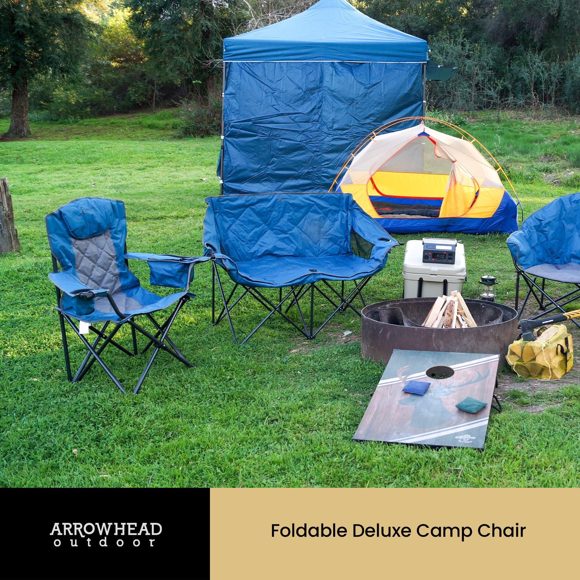 ARROWHEAD Outdoor Folding Camping Chair with Cushions