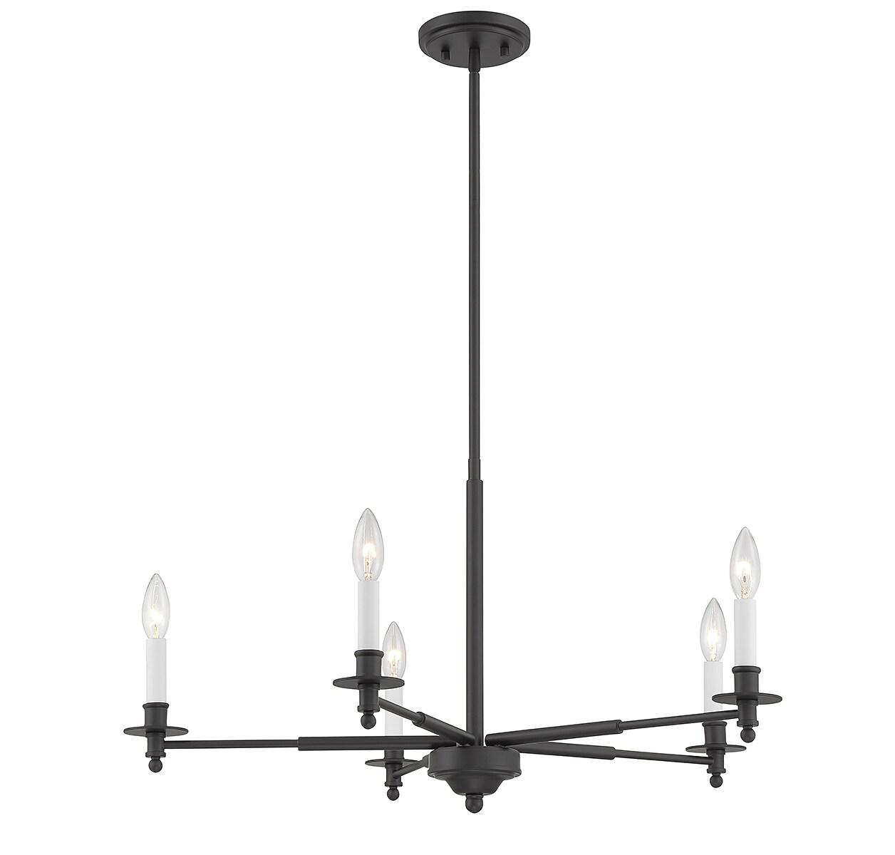 Jasmine 5-Light Chandelier in Matte Black