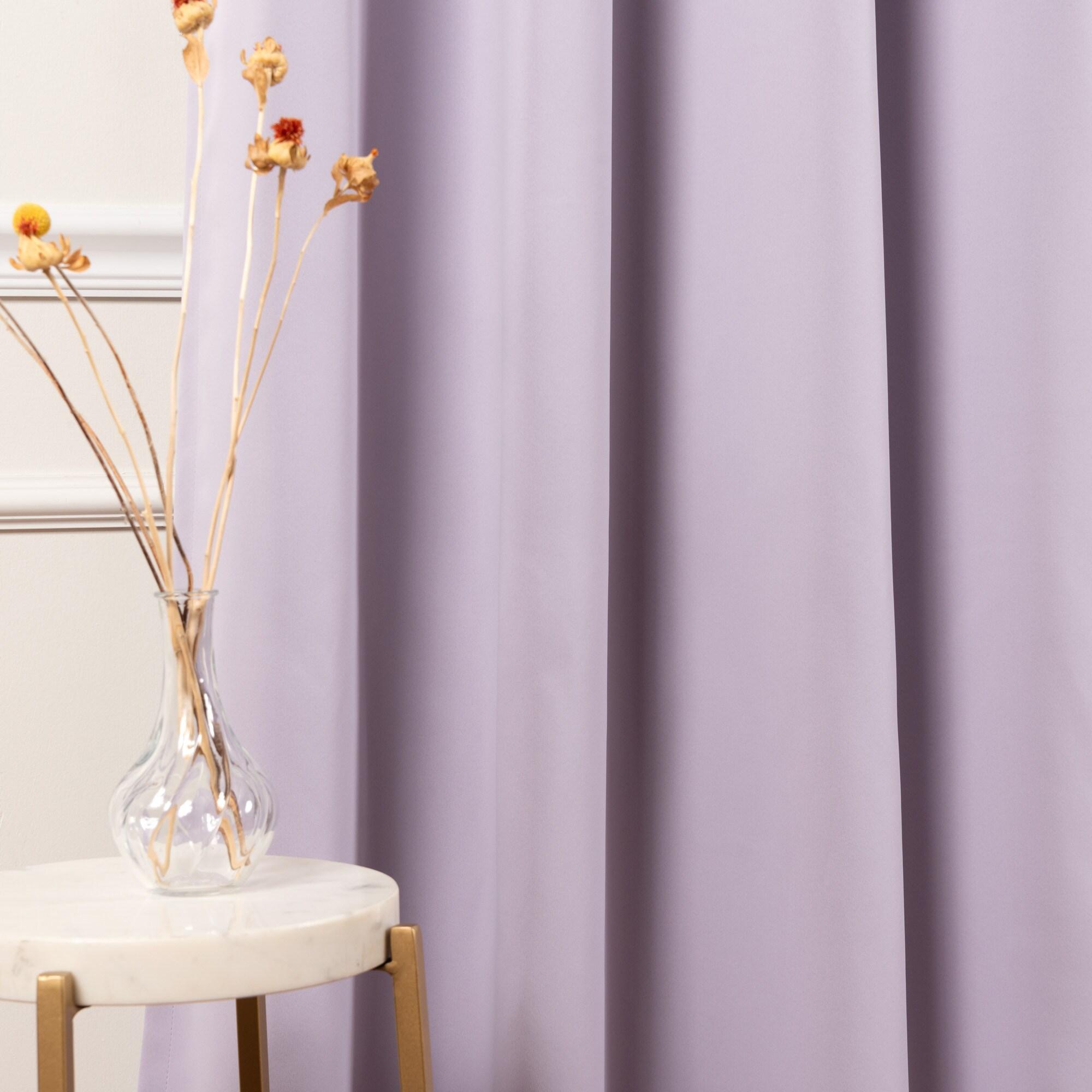 Best Home Fashion 84-Inches Lilac Blackout Back tab Curtain panel pair