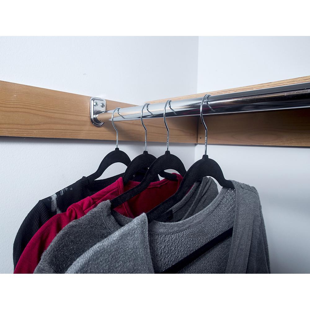 Adjustable Silver Stainless Steel Closet Rod in Polished Chrome 48 to 72-Inch