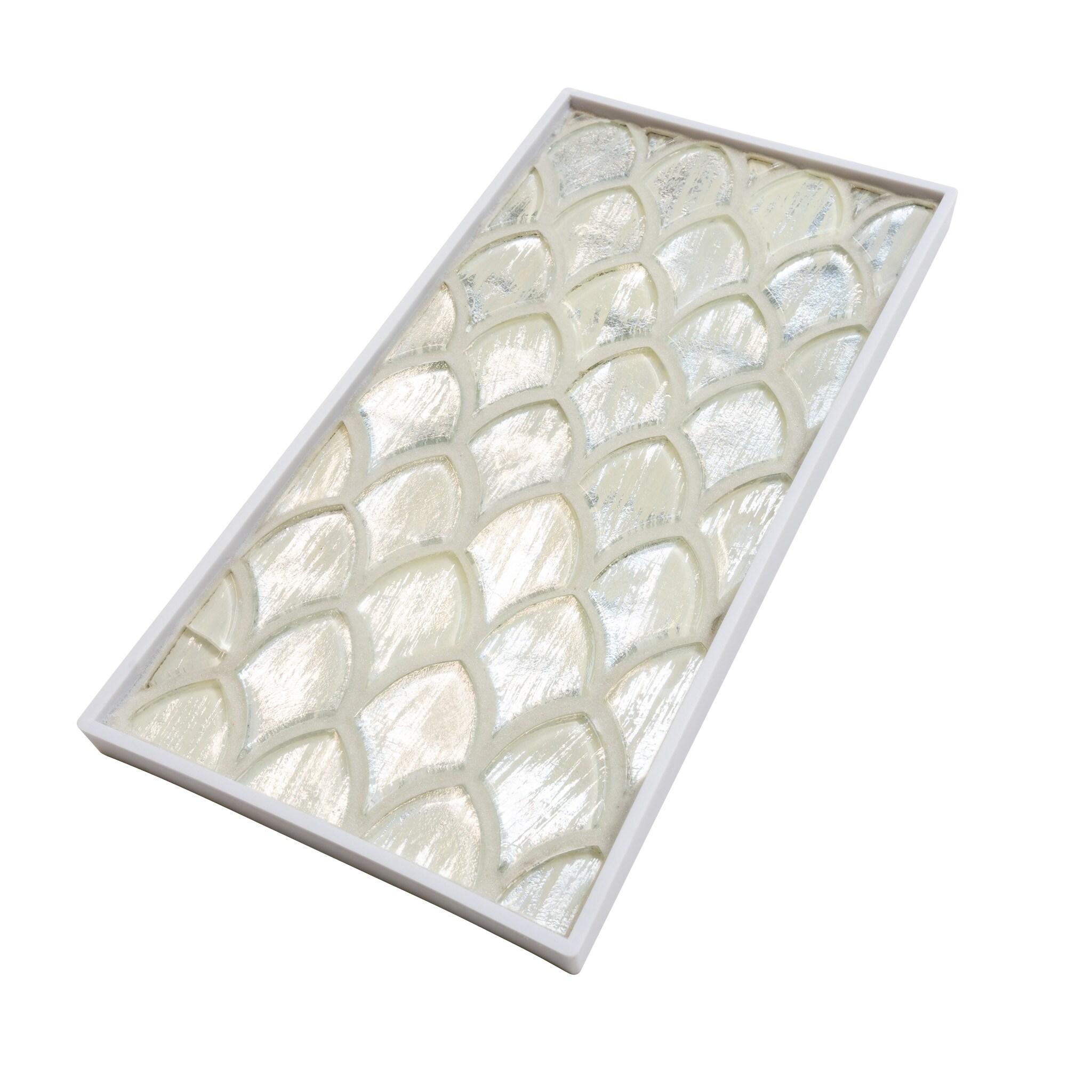 Majeste 0.5" x 2" Glass Fish Scale Mosaic Wall & Floor Tile