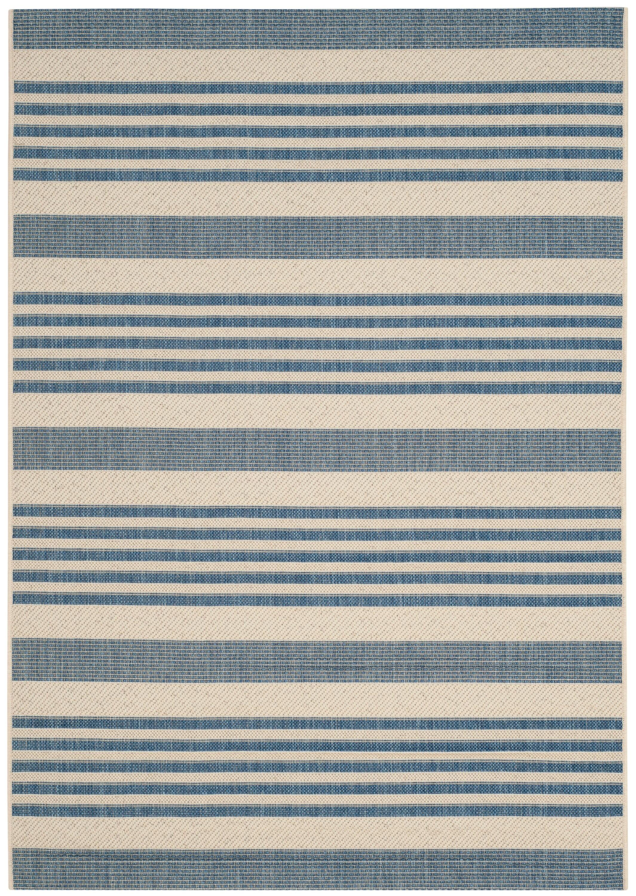 Courtyard CY6062 Power Loomed Indoor/Outdoor Area Rug - Beige/Blue - 4'x5'7" - Safavieh.