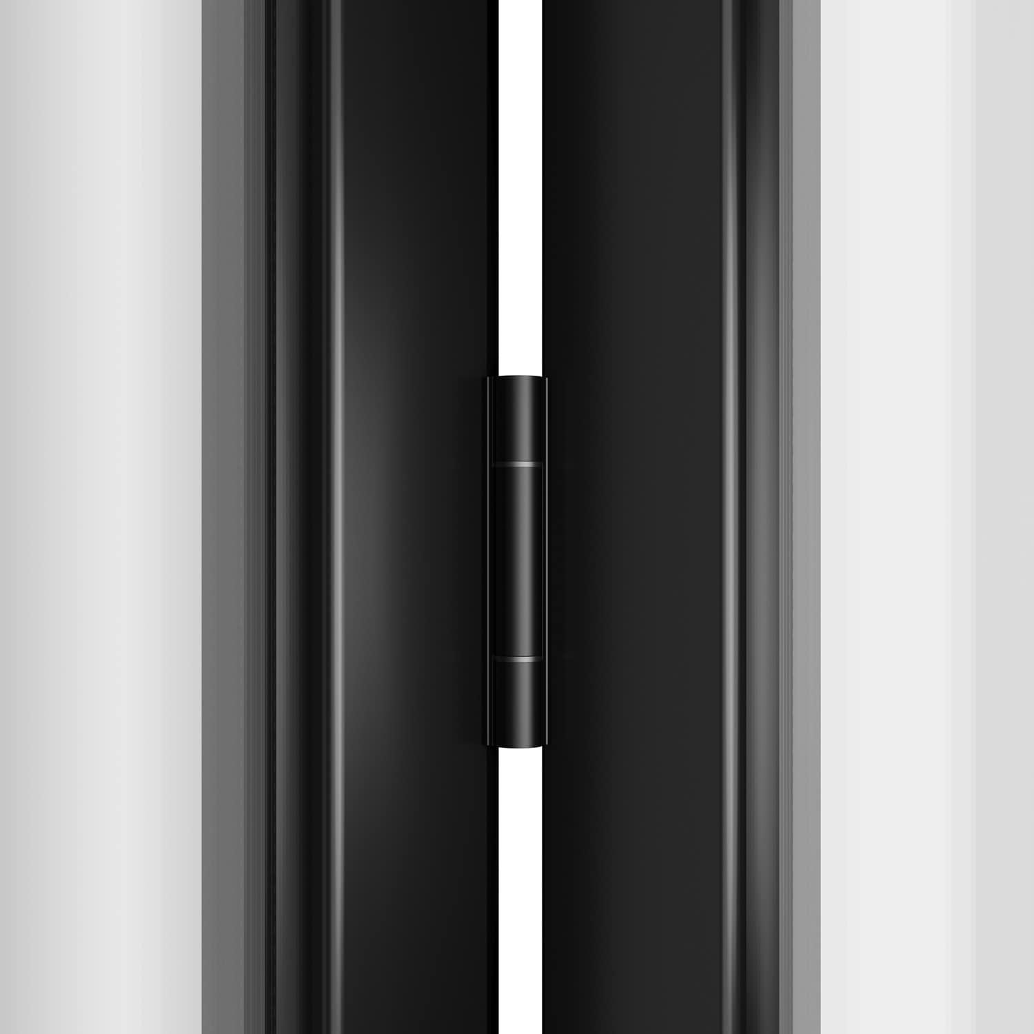 KaMic KaMic 96" inch - 3 Panels Glass Aluminum Folding Door In Black