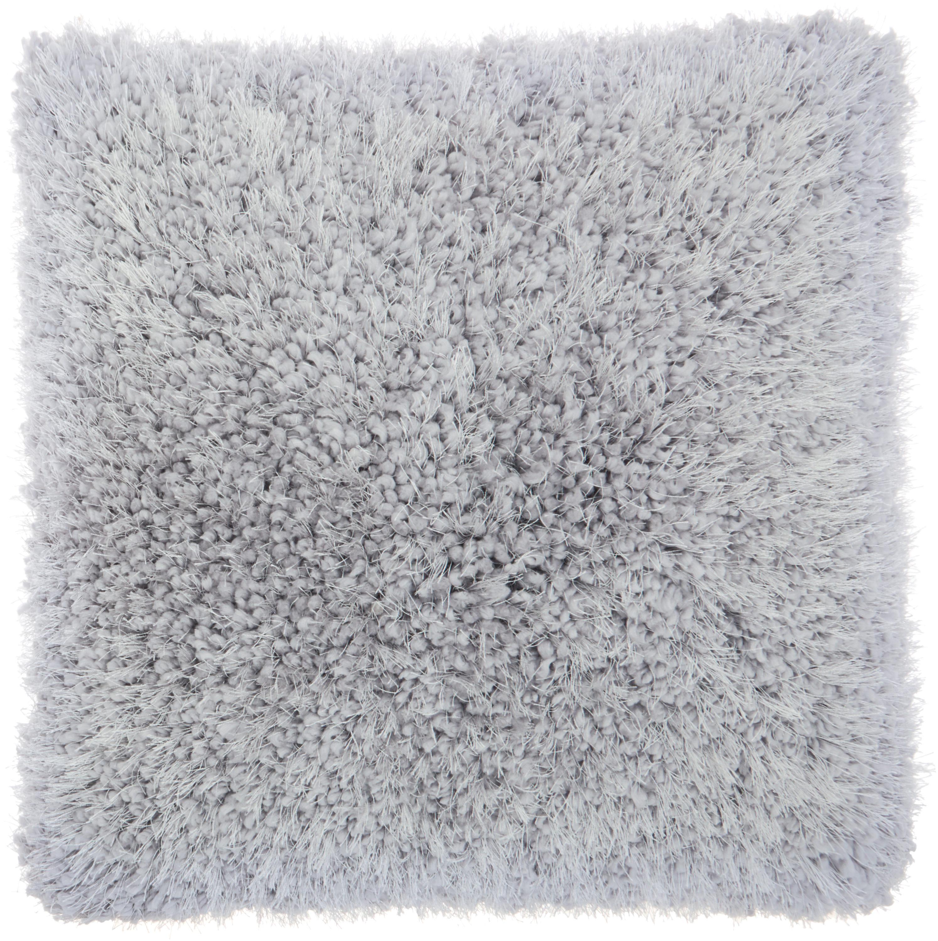 Nourison Shag Light Grey Decorative Throw Pillow , 18" x 18"