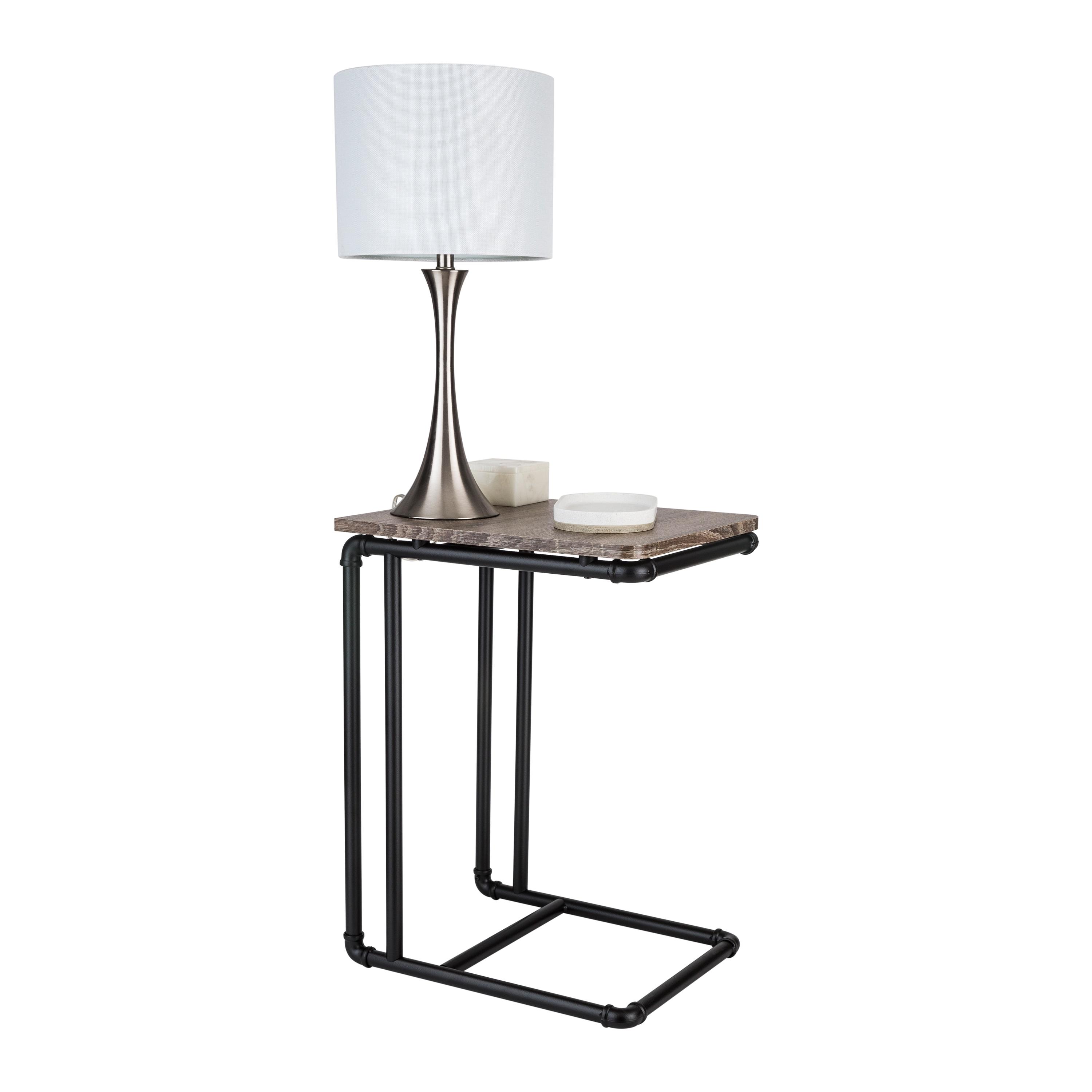 Organize It All Pipe Line L-Shaped Side Table