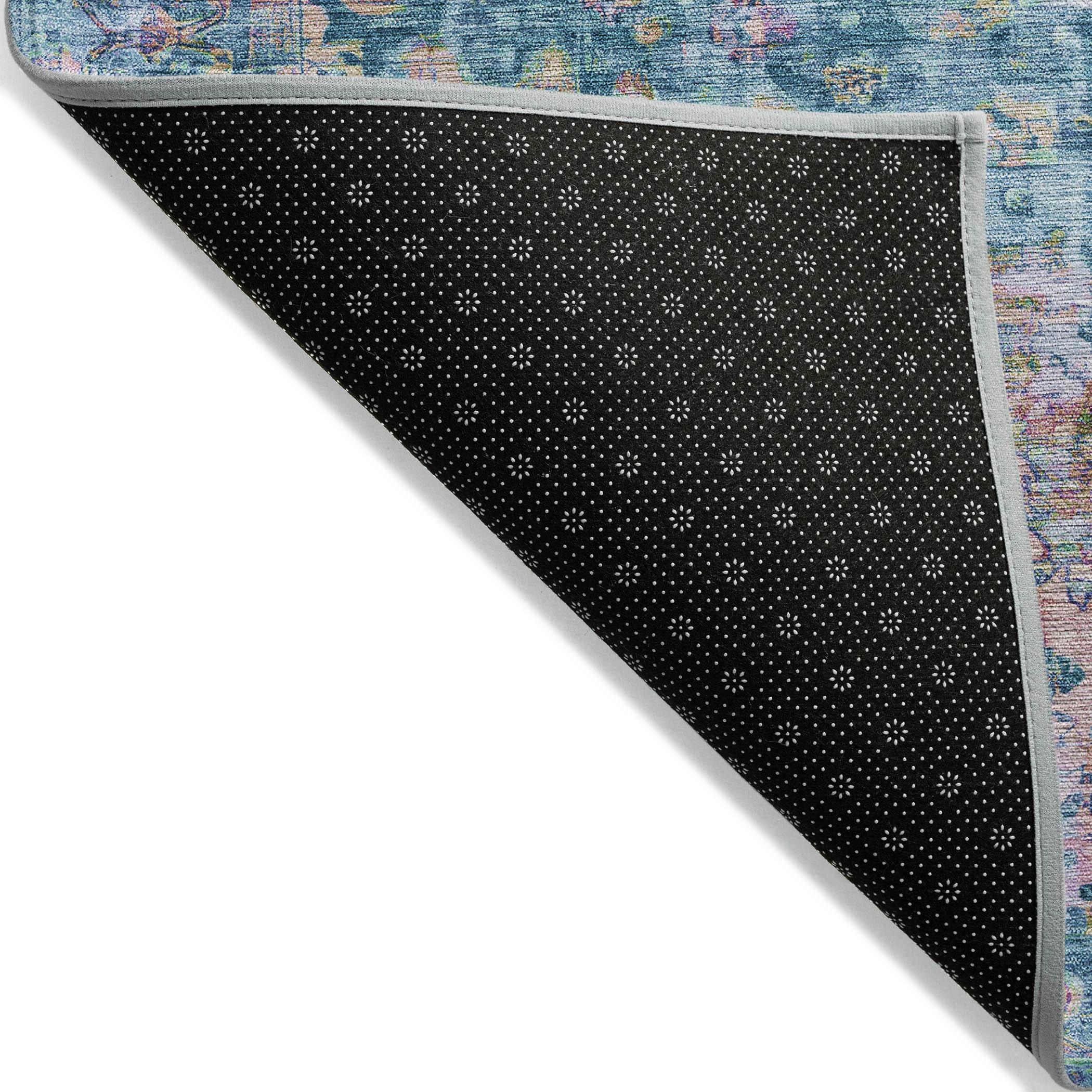 Machine Washable Indoor/Outdoor Chantille Denim Rug
