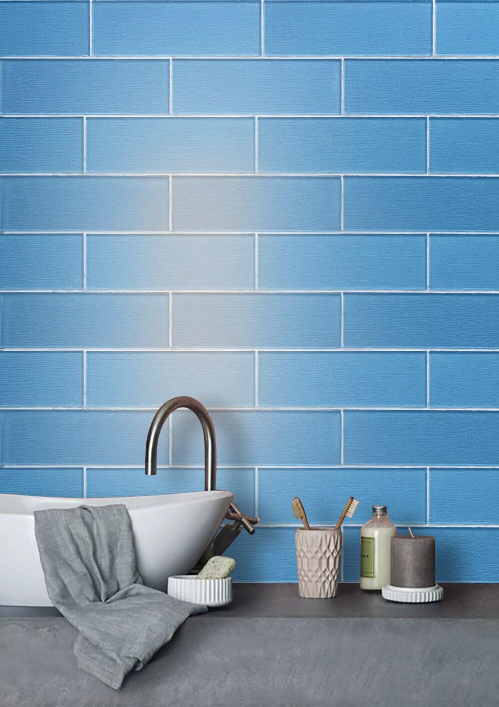 Premium Textured 4" x 12" Straight Edge Glass Subway Tile