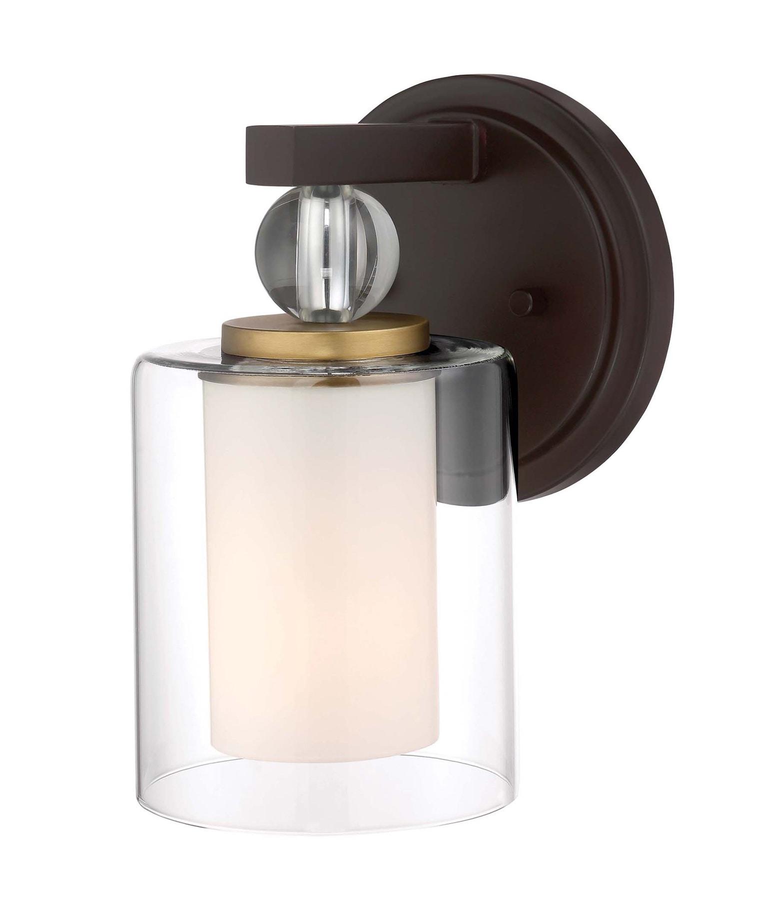 Minka Lavery Industrial Wall Light Sconce Bronze Hardwired 6 1/4" Fixture Clear Glass Shade for Bathroom Vanity Living Room