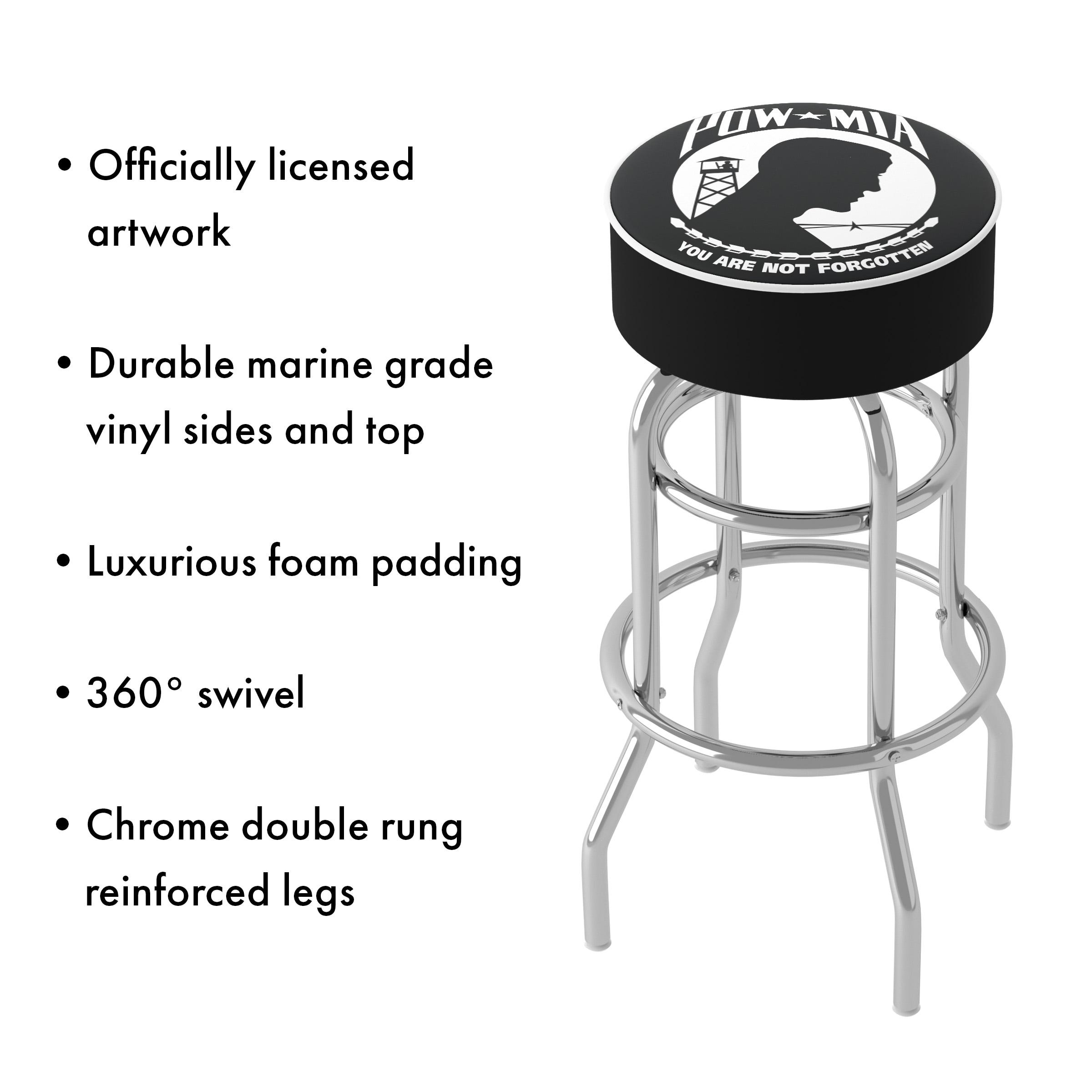 Trademark Global POW Swivel Upholstered Counter Stool with Metal Frame