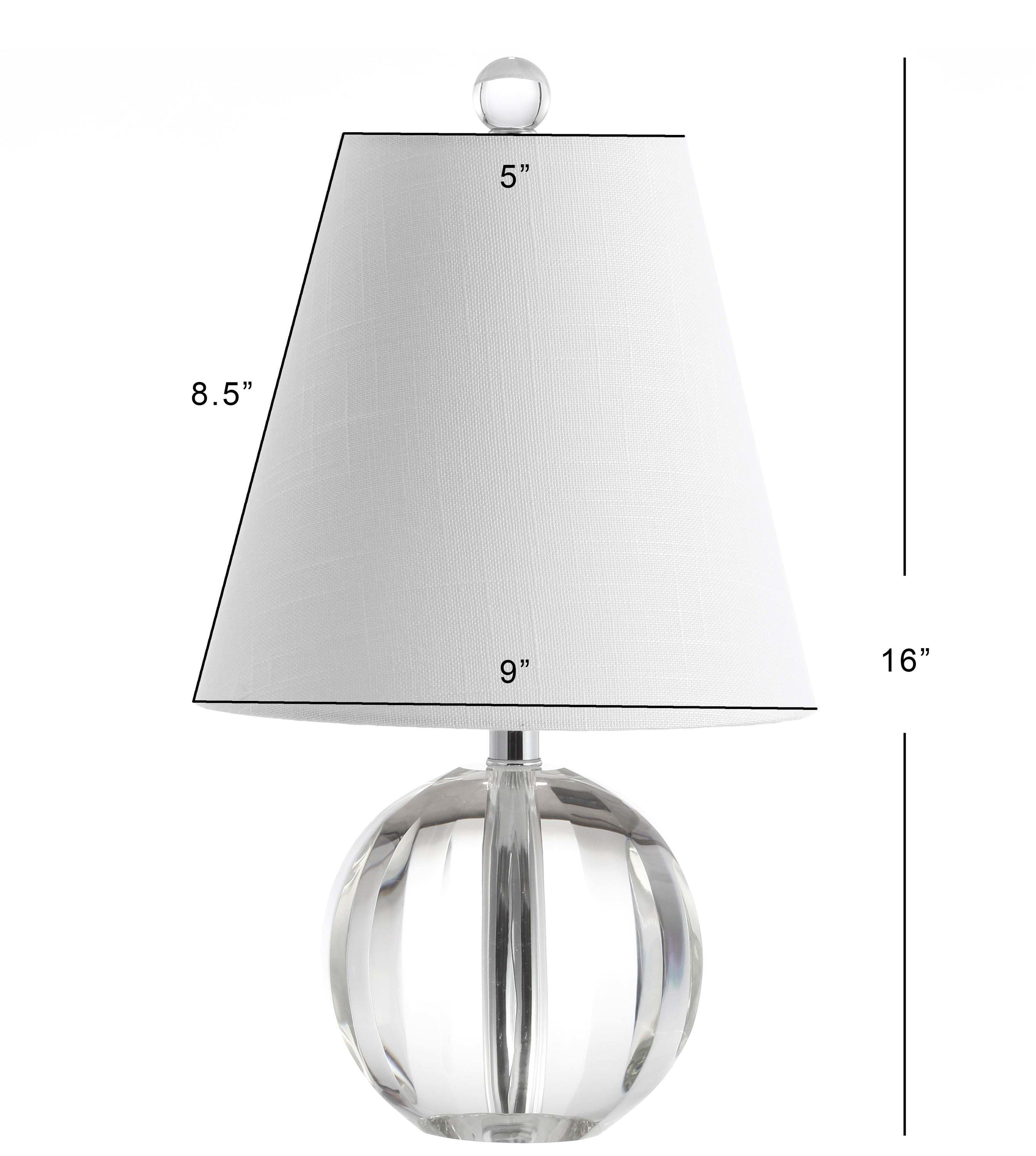 JONATHAN Y Goddard 16" Crystal Ball/Metal LED Table Lamp, Clear