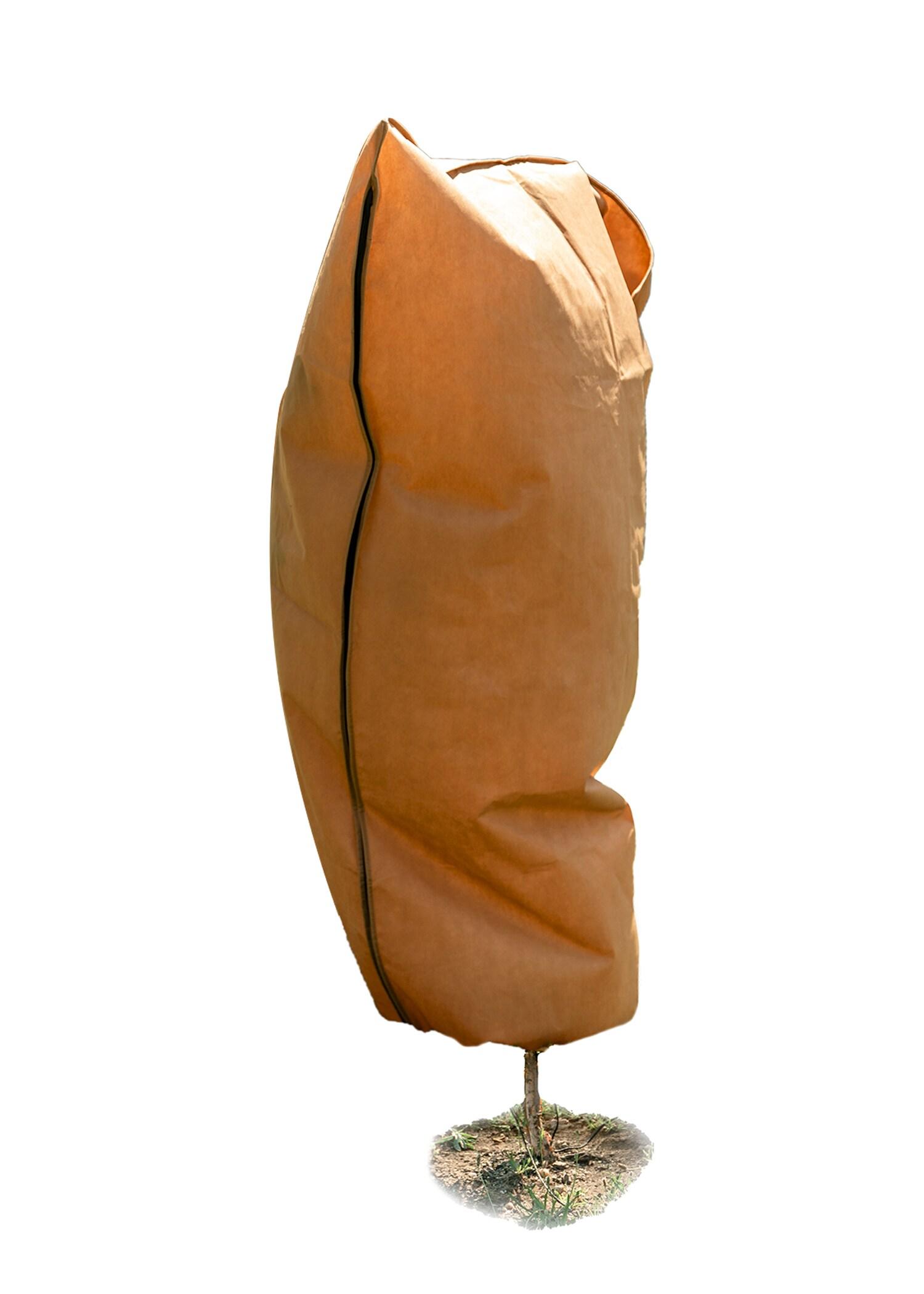 Brown Polypropylene Frost Protection Plant Covers with Drawstring and Zipper, 48" x 72"