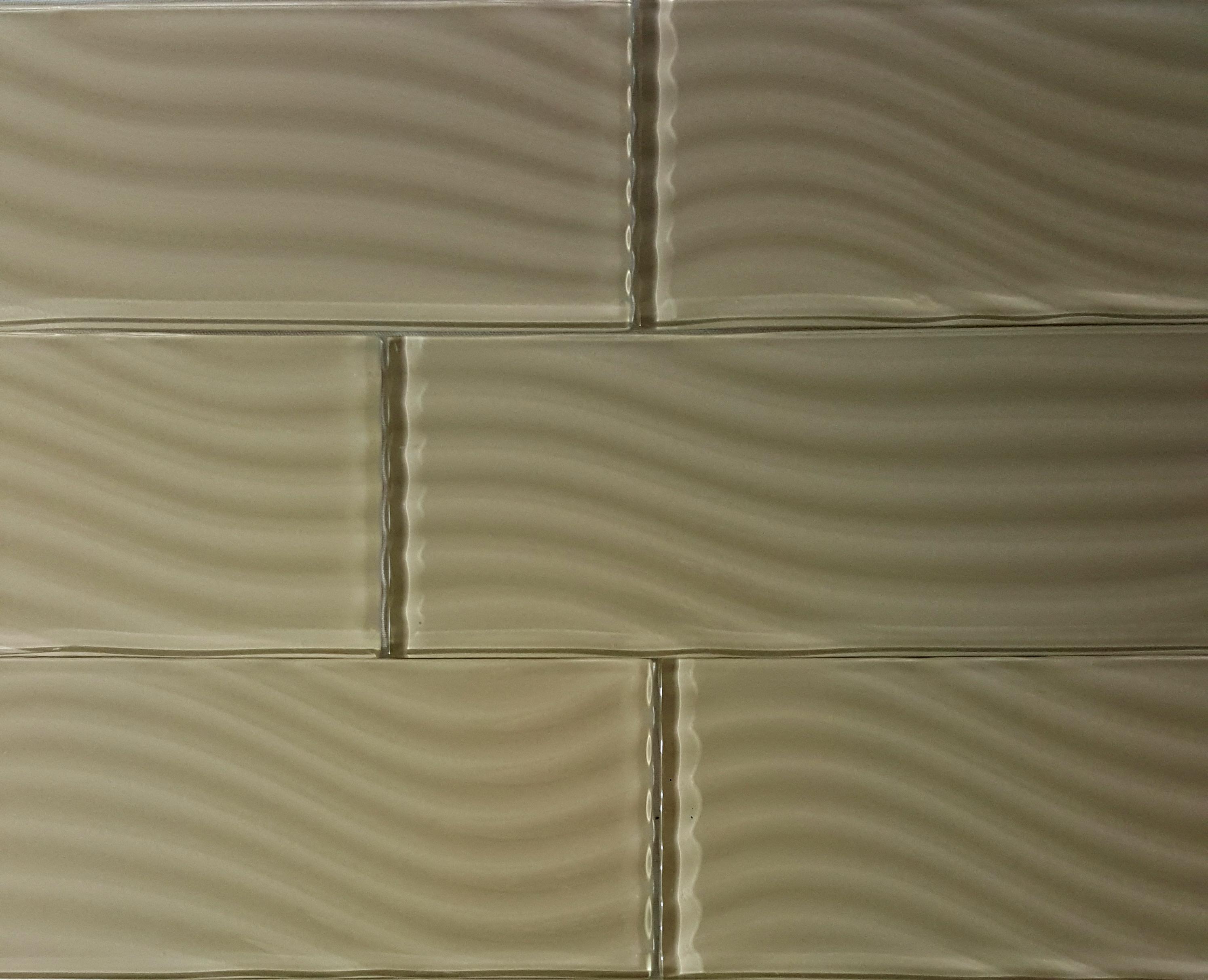 Abolos Pacific 4 in. x 12 in. Textured Glass Straight Edge Subway Decorative Kitchen & Bathroom Wall Tile