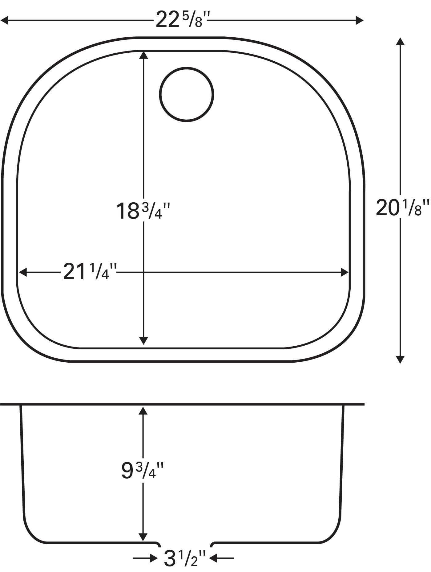 Karran Karran 18-Gauge Stainless Steel 22-5/8'' X 20-1/8'' Single Bowl Undermount Kitchen Sink U-2321