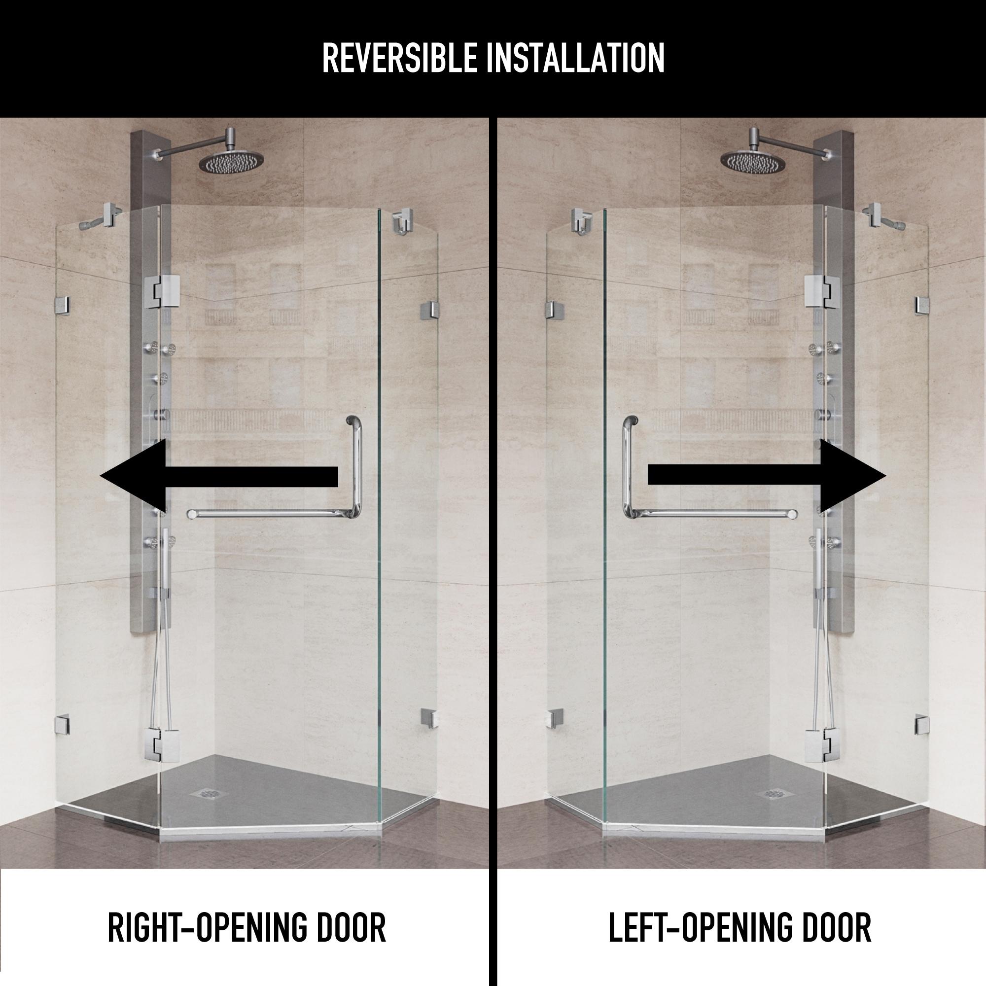 Piedmont 36" W x 36" D x 73" H Hinged Frameless Shower Enclosure with 3/8Clear Glass