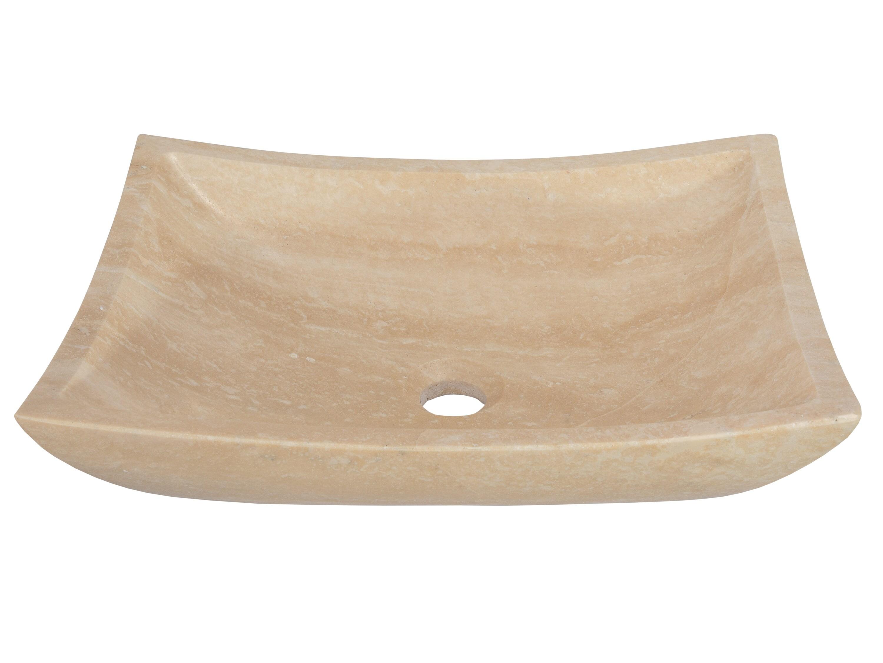 Eden Bath Zen 14.75'' Beige Stone Rectangular Bathroom Sink