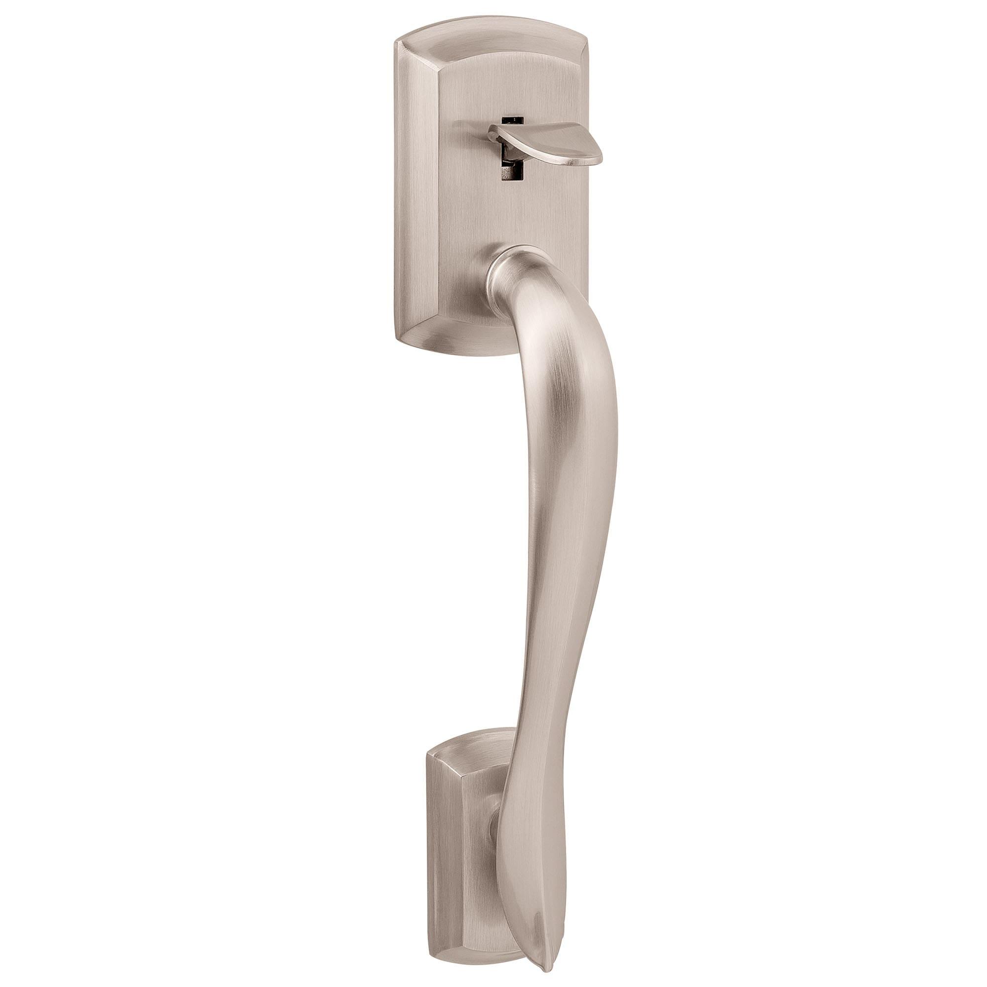 Avalon Satin Nickel Entry Door Handleset with Tustin Lever