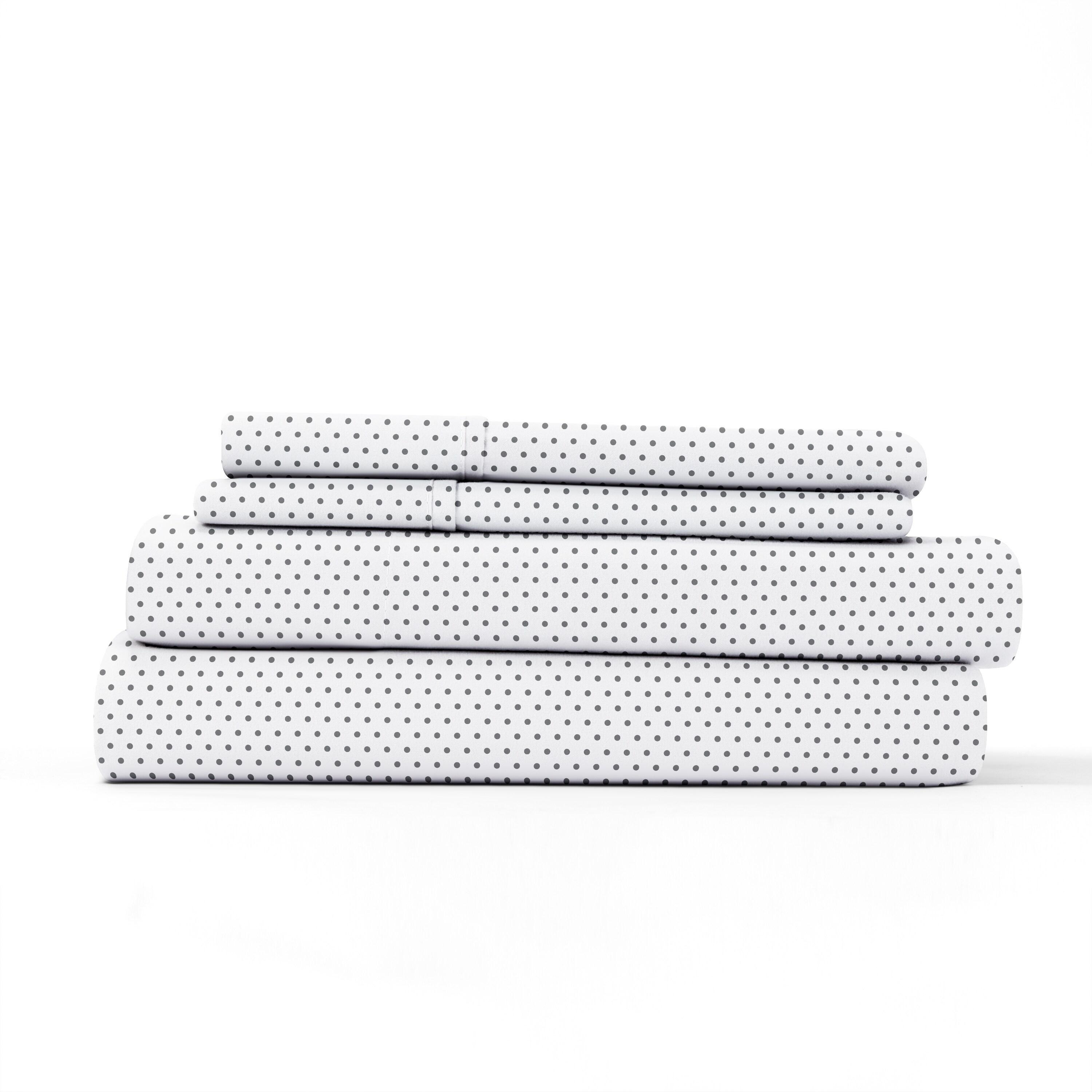 Linen Market Double-Brushed Patterned Microfiber Queen Sheet Set 4 Piece – Oeko-TEX Certified Ultra Soft & Wrinkle-Free - 16" Deep Pocket Sheets - Easy Care Queen Size - Stippled Gray