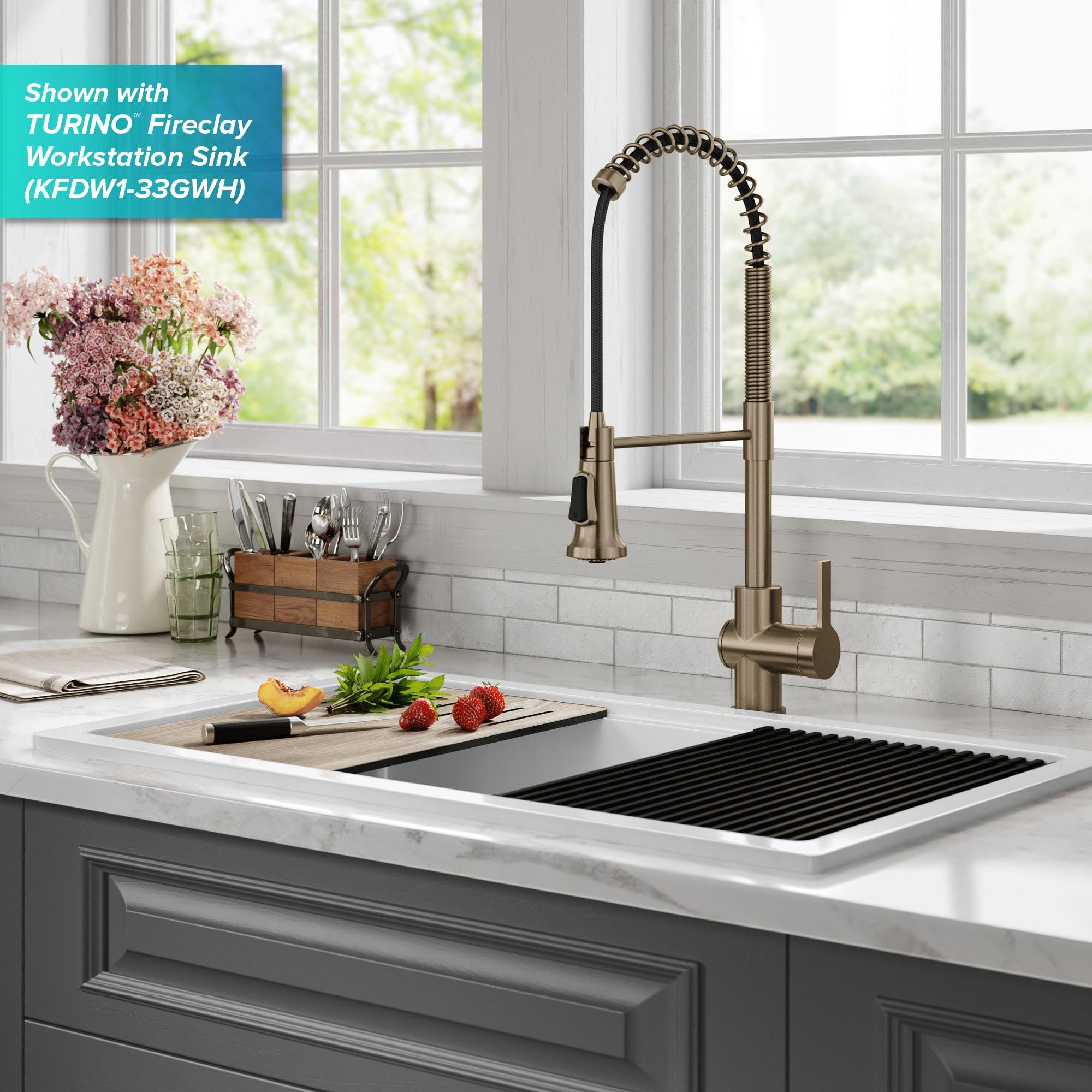 KRAUS Britt Touchless Sensor Commercial Single Handle Pull Down Kitchen Faucet