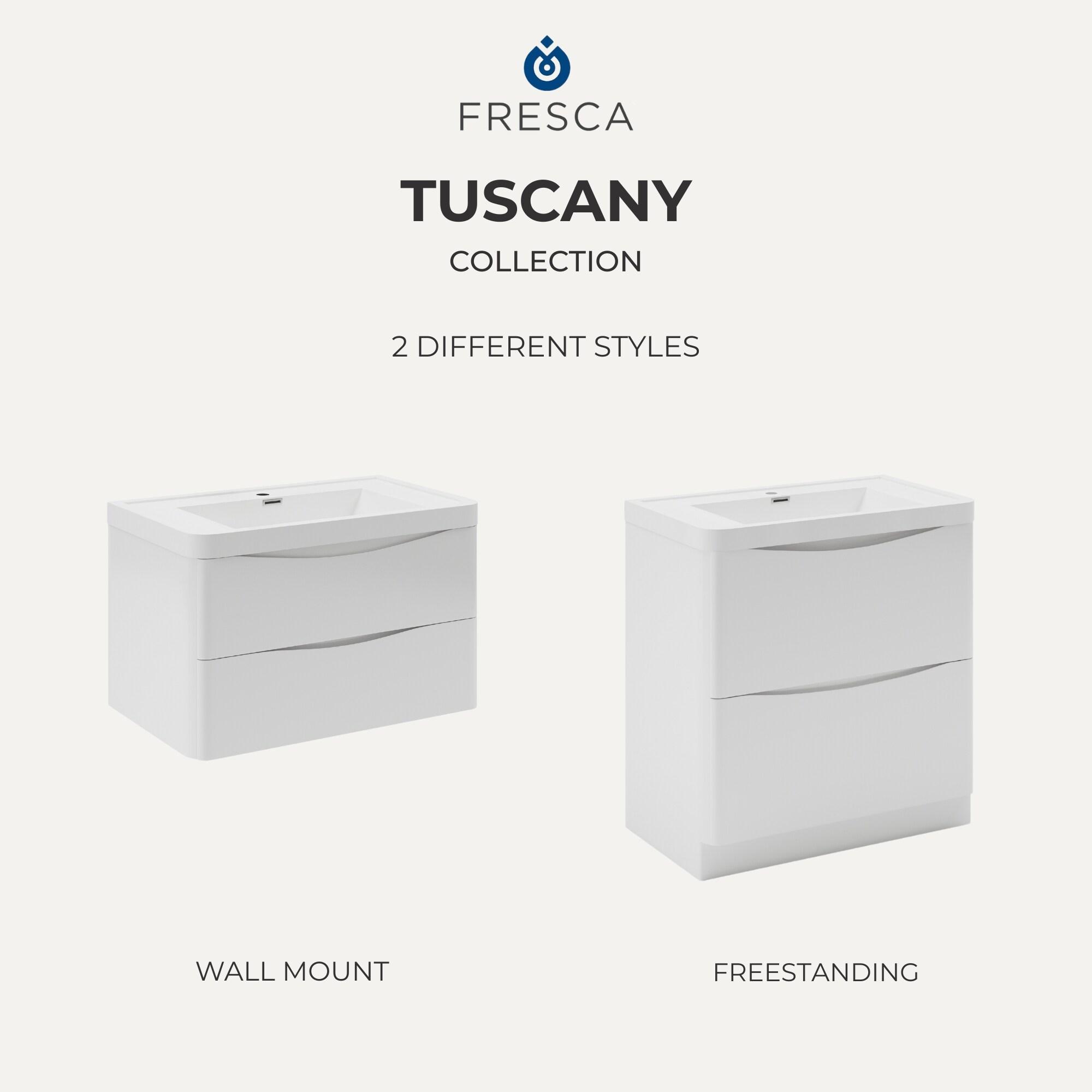 Tuscany 24" Wall Mount Modern Bathroom Vanity with Integrated Single Sink - Faucet Not Included