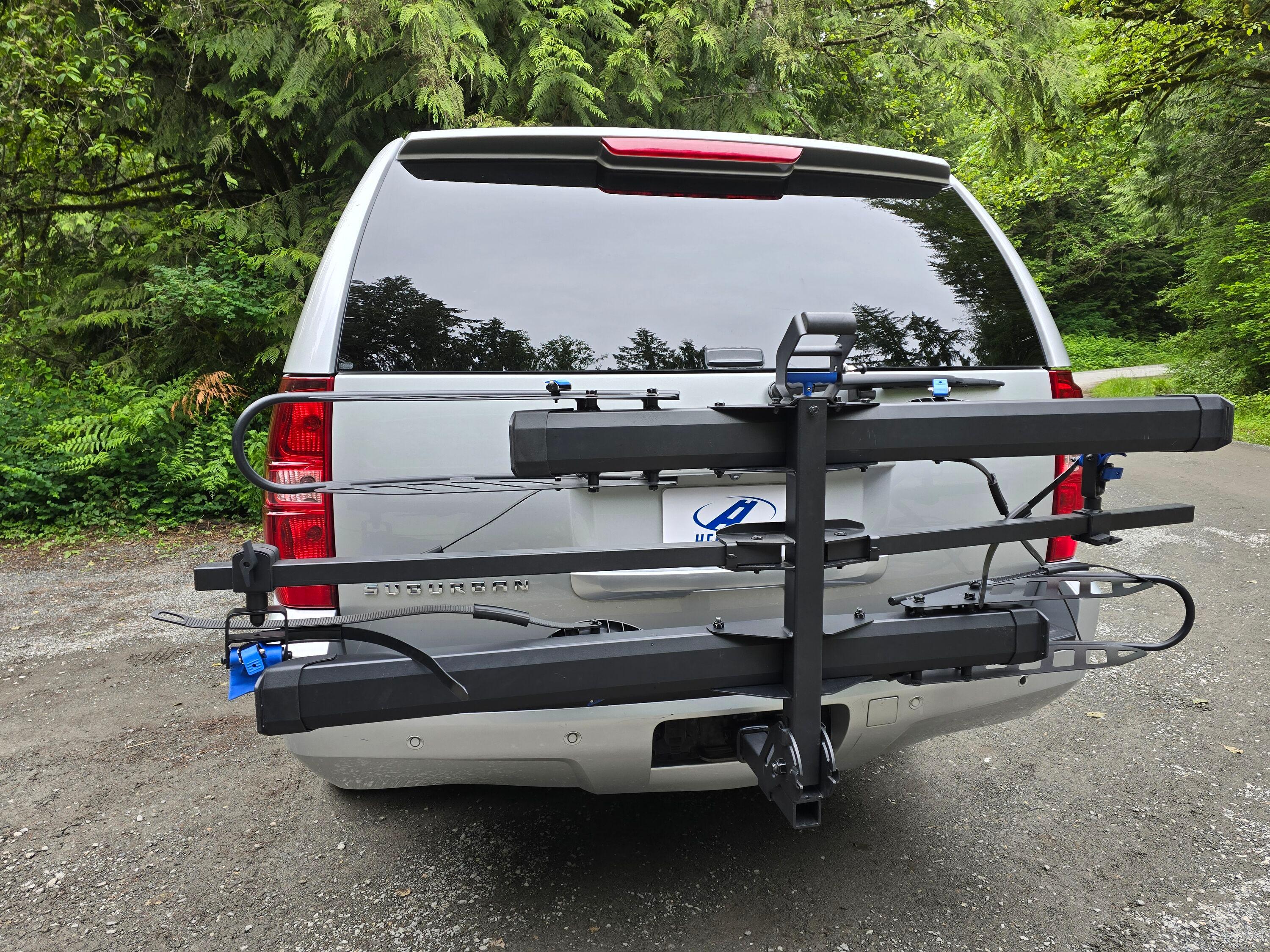 Black Steel Folding Hitch Mount 2-Bike Rack