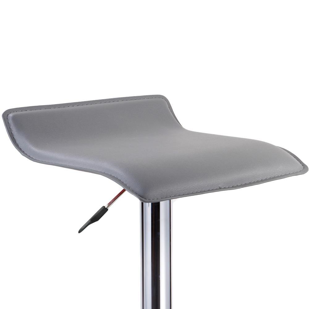 Leick Home 10042GR Adjustable Swivel Stool with Chrome Base, Set of 2, Gray