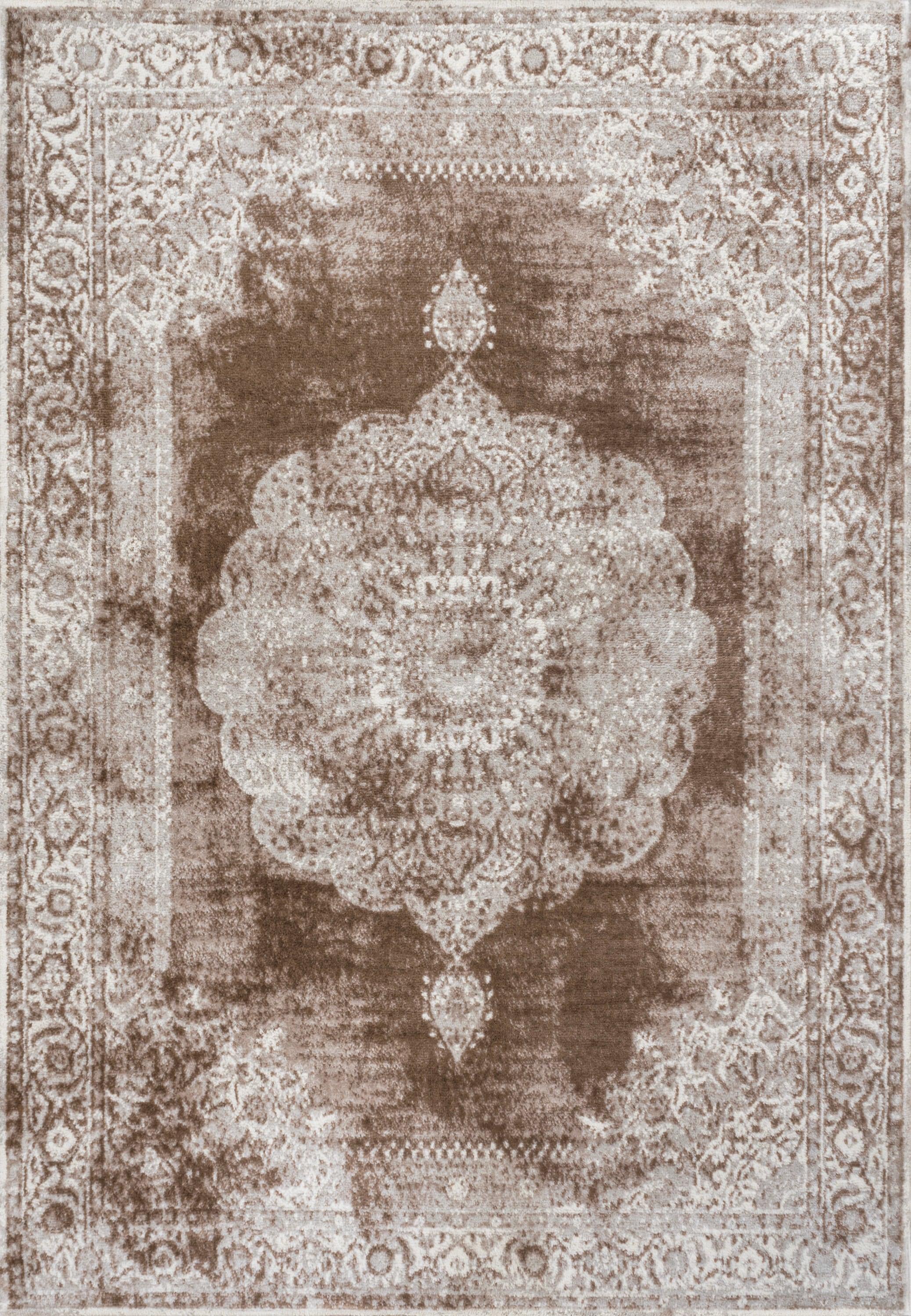 JONATHAN Y Rosalia Cottage Medallion Cream/Brown 5 ft. x 8 ft. Area Rug