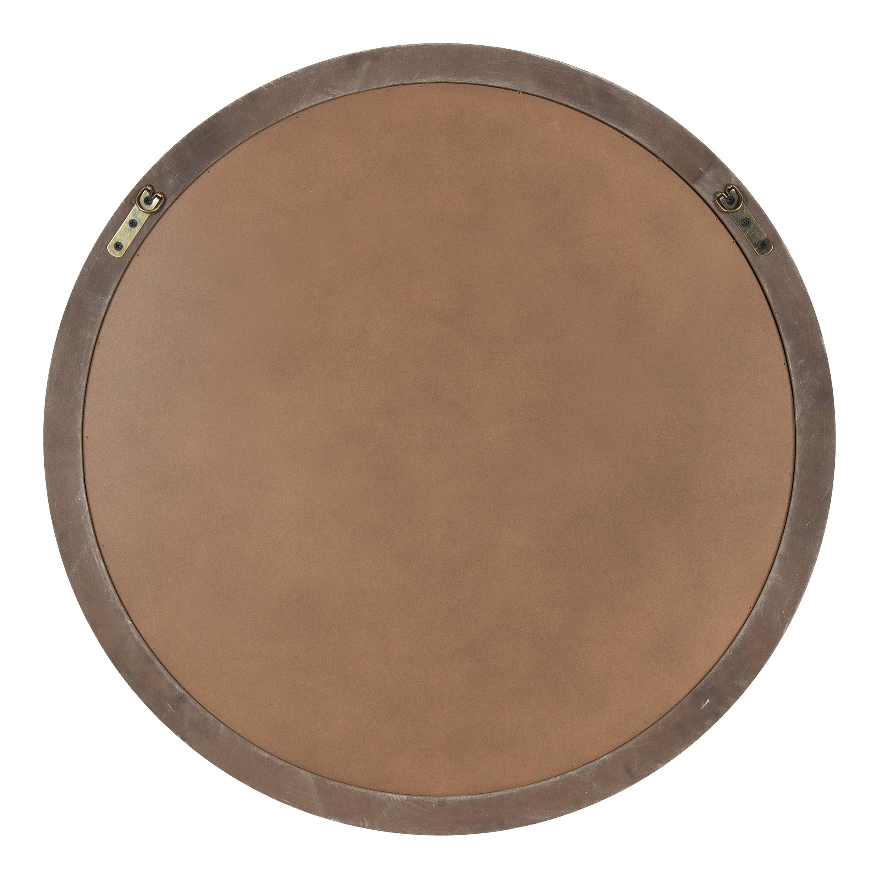28" Mansell Round Wall Mirror Brown - Kate & Laurel All Things Decor